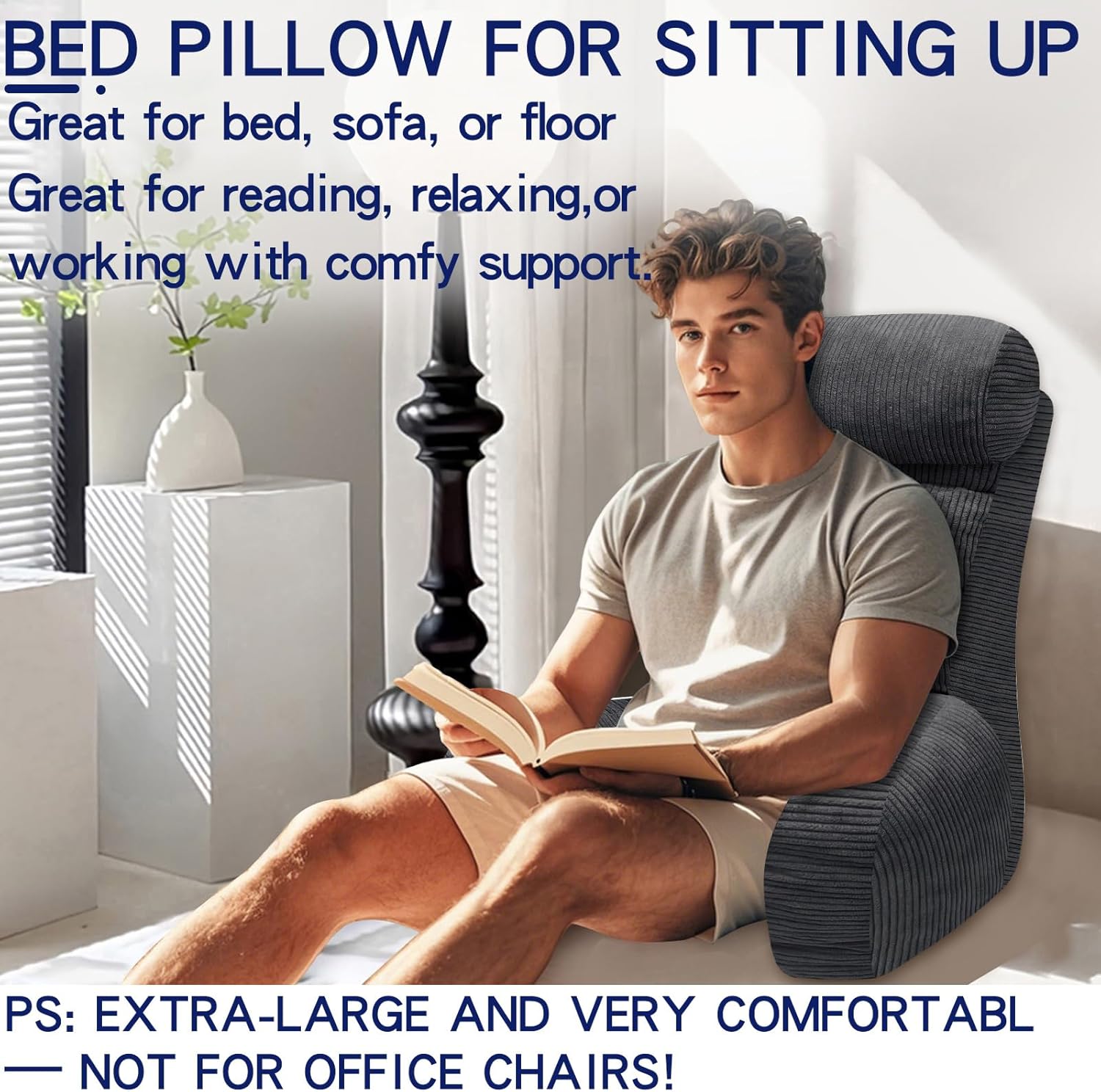 Tinuniyaa Extra Large Back Support Pillow for Bed Sitting Up