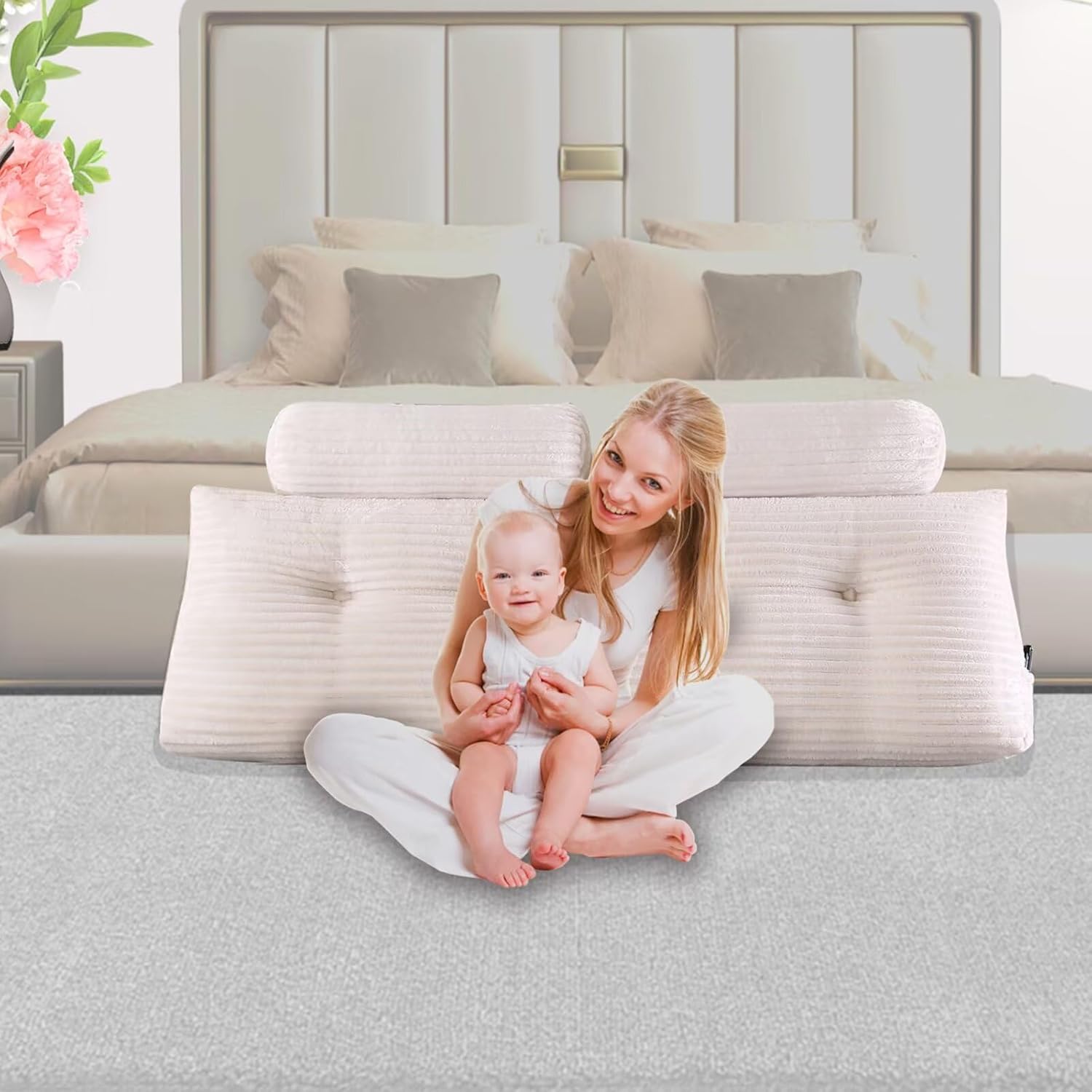 Lovehavren Headboard Pillow - Beige California King