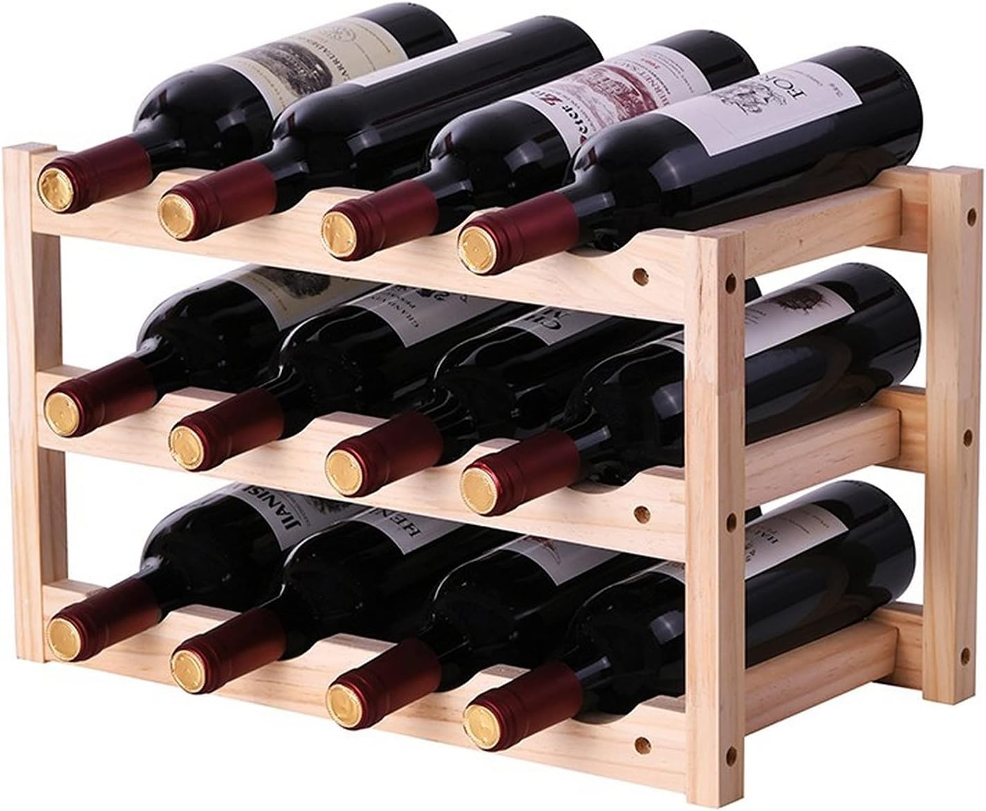 SYCARPET 3 Layer Wine Rack with 12 Bottles Storage