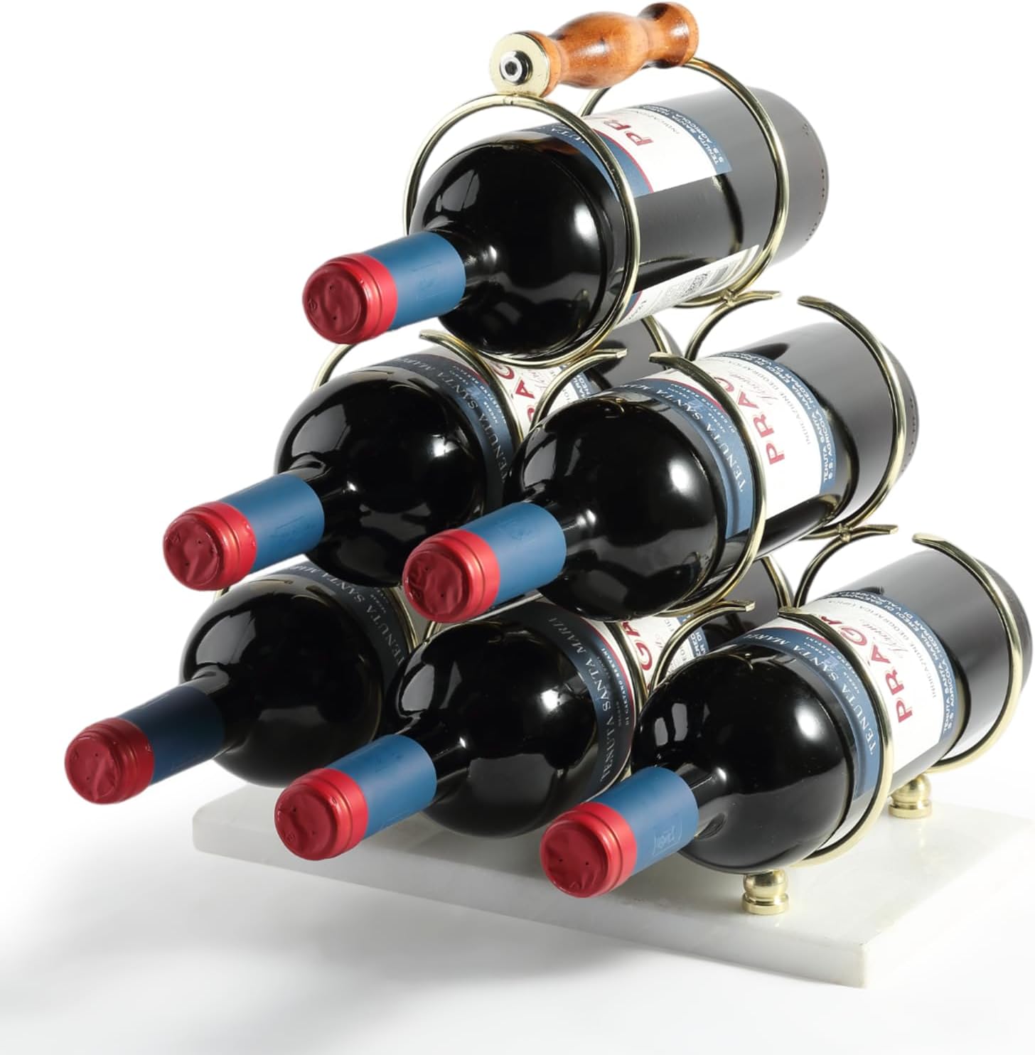 BCS Tabletop Wine Rack with Marble Base