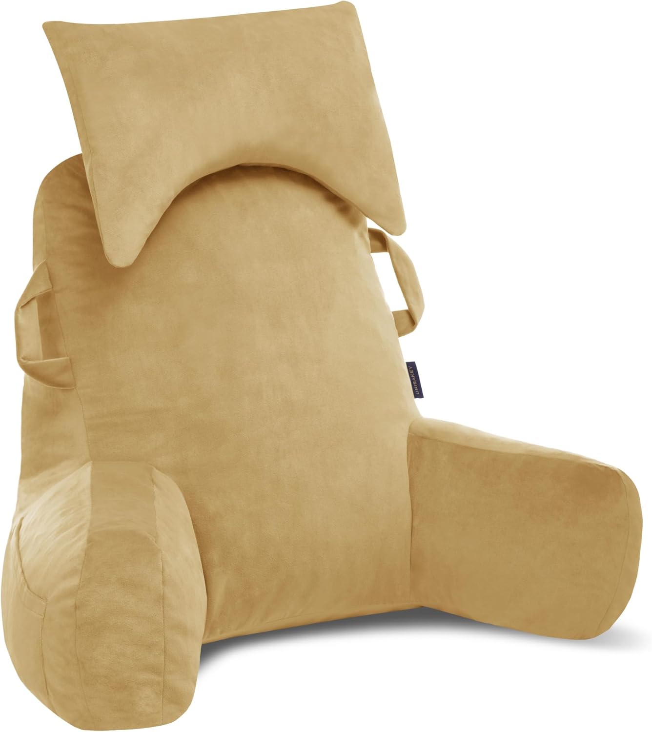 Unisakey Portable Reading Pillow with Headrest and Pockets