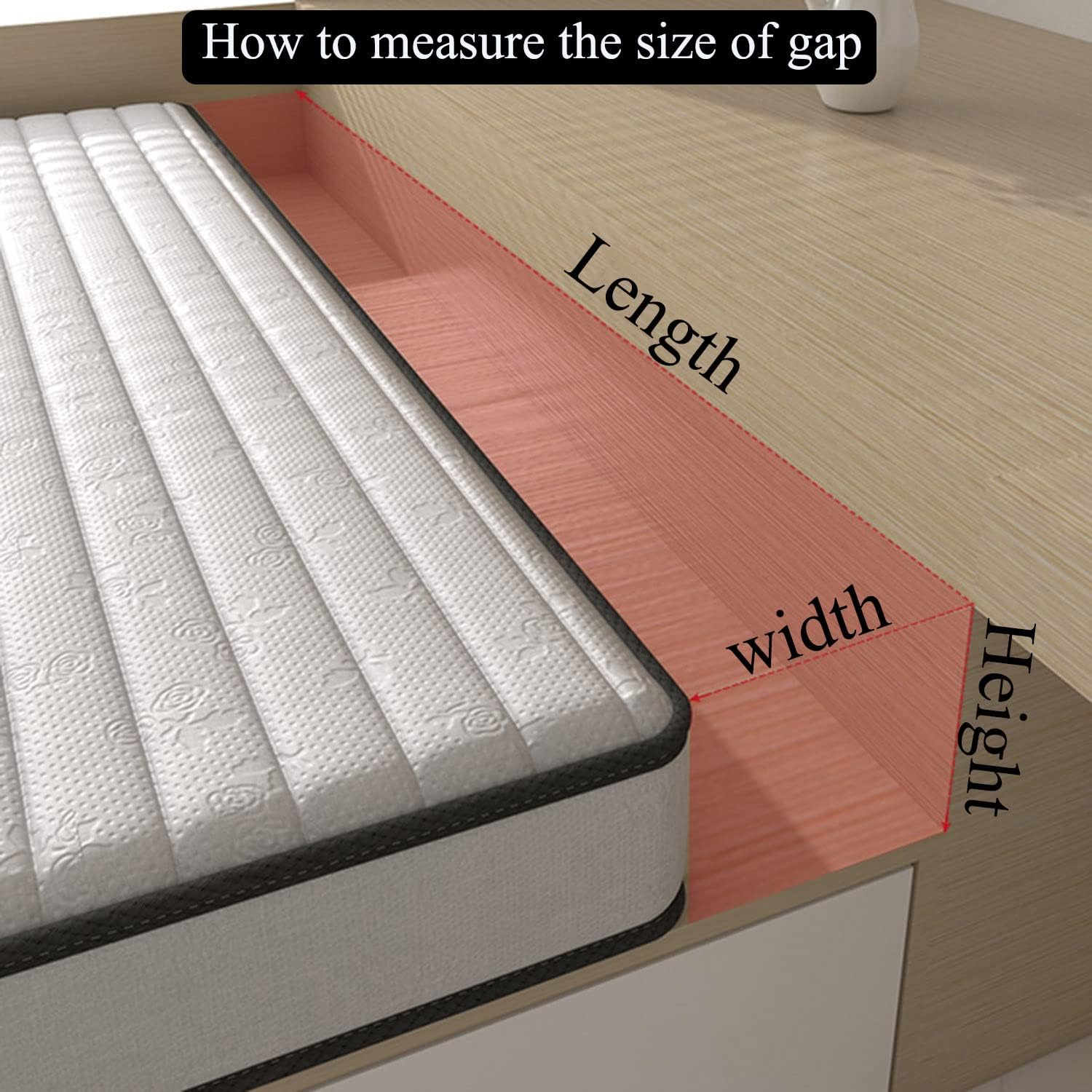 SAMTY Bed Gap Filler with Washable Cover