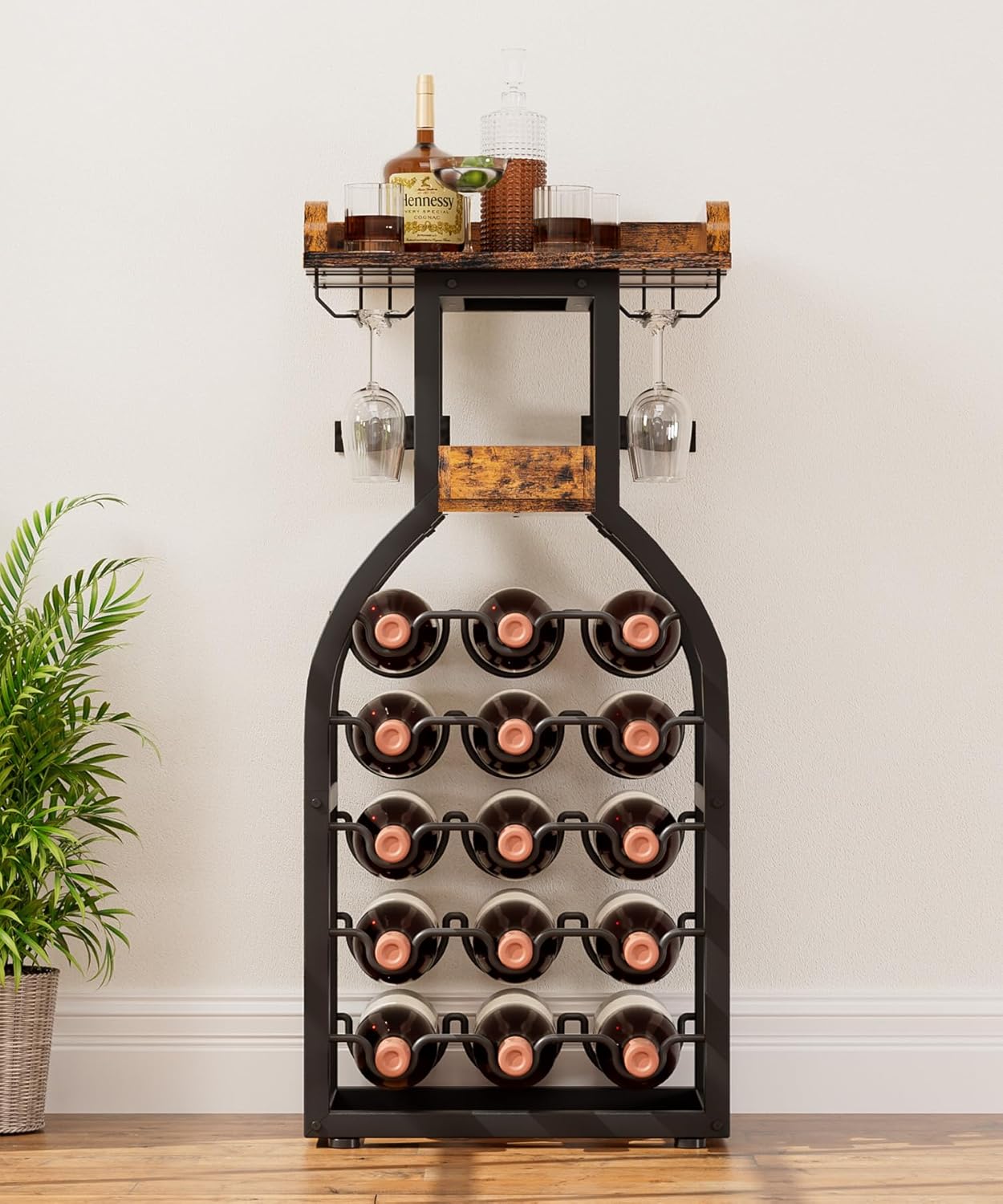 Vilaxing Freestanding Wine Rack 15 Bottle Storage