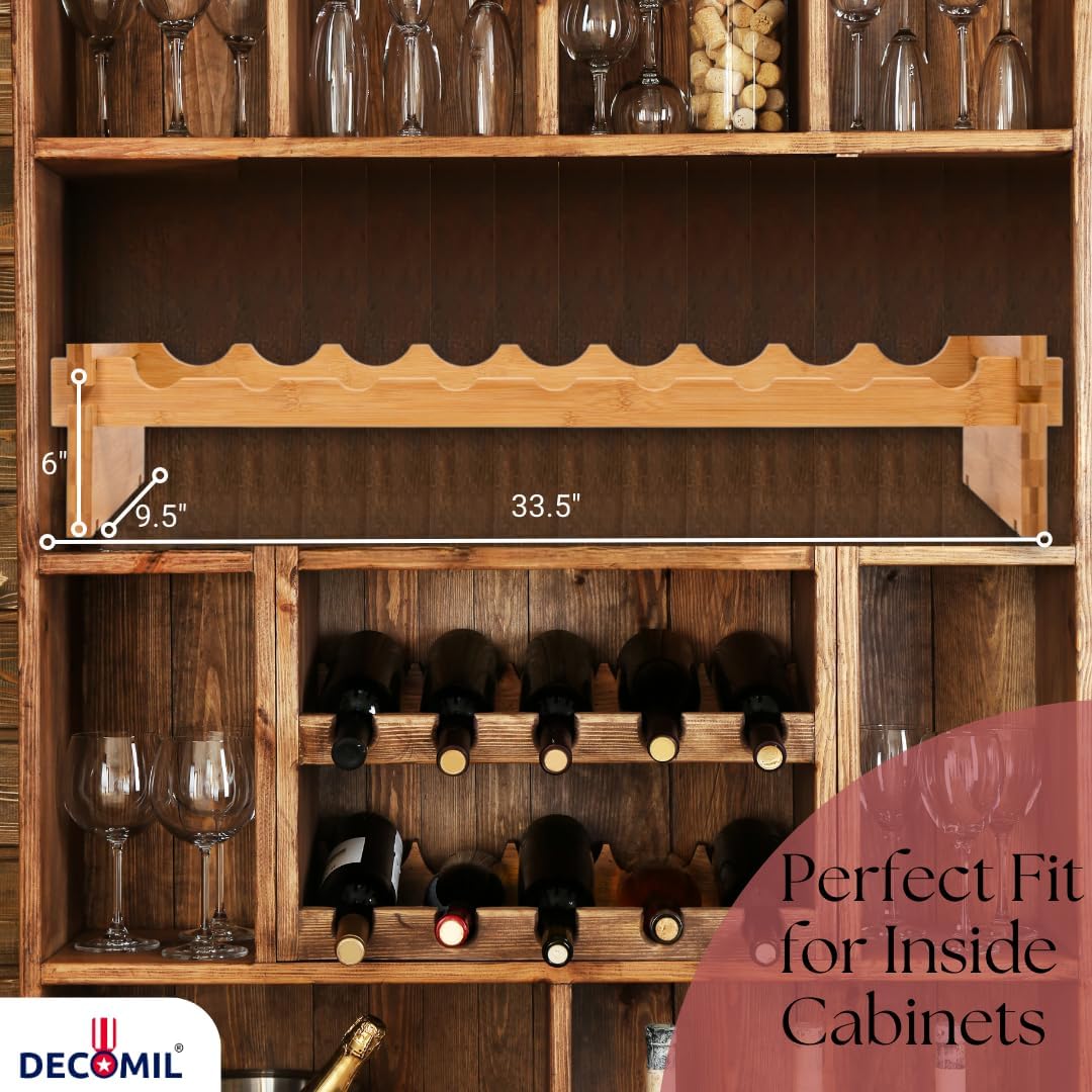 DECOMIL 9 Bottle Wine Rack - Sturdy Modular Stackable
