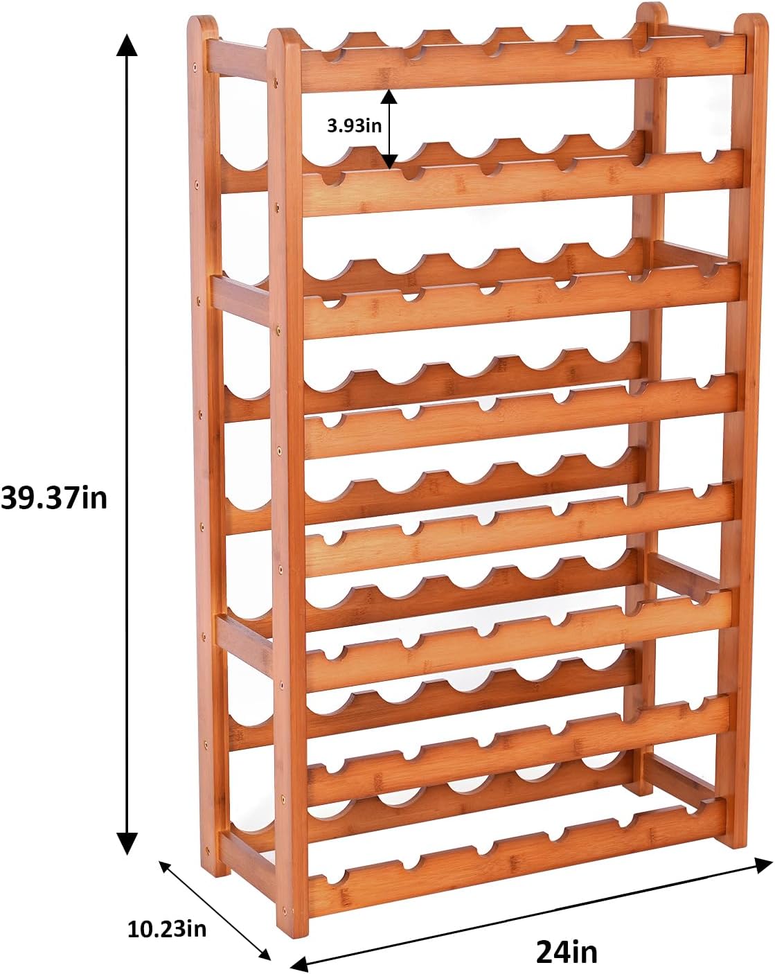 Freestanding Bamboo Wine Rack for Home Kitchen Dining Room