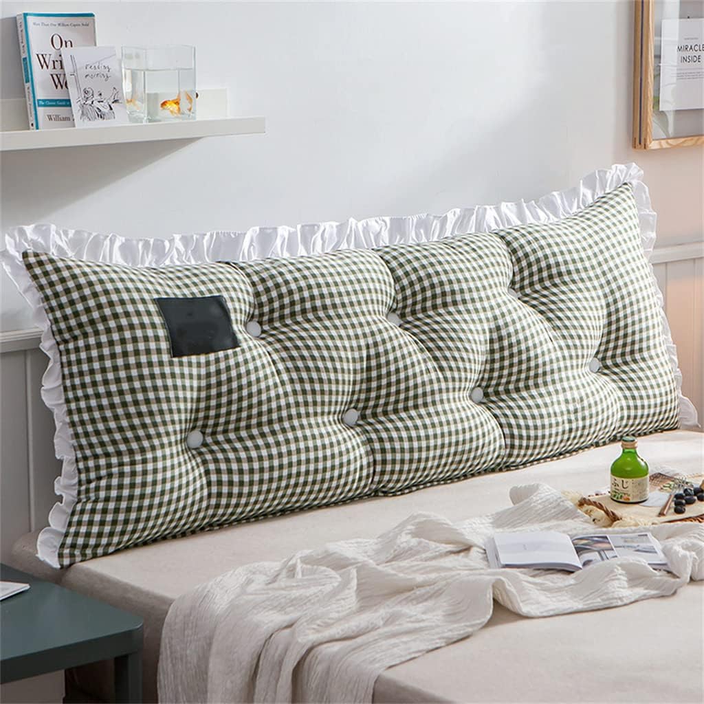 ZZYK Plaid Headboard Cushion with Removable Cover