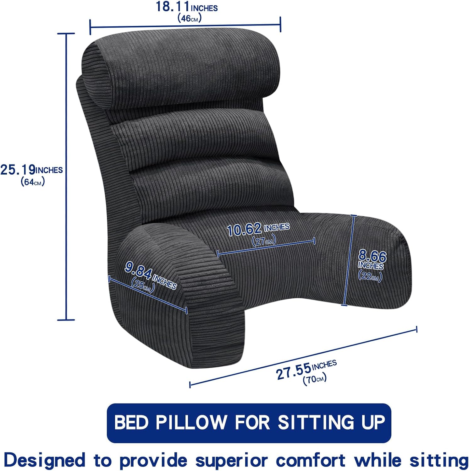 Extra Large Back Support Pillow for Bed Sitting Up