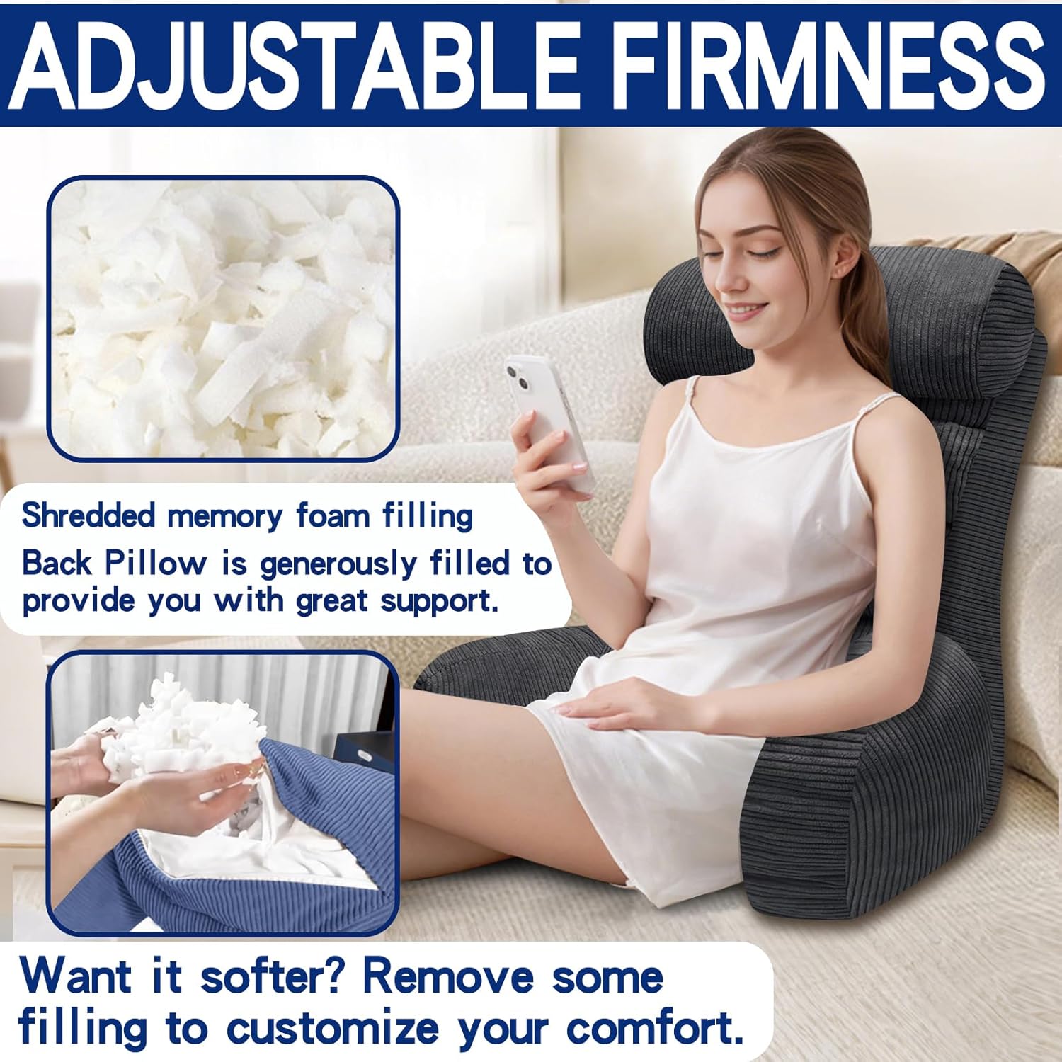 Tinuniyaa Extra Large Back Support Pillow for Bed Sitting Up