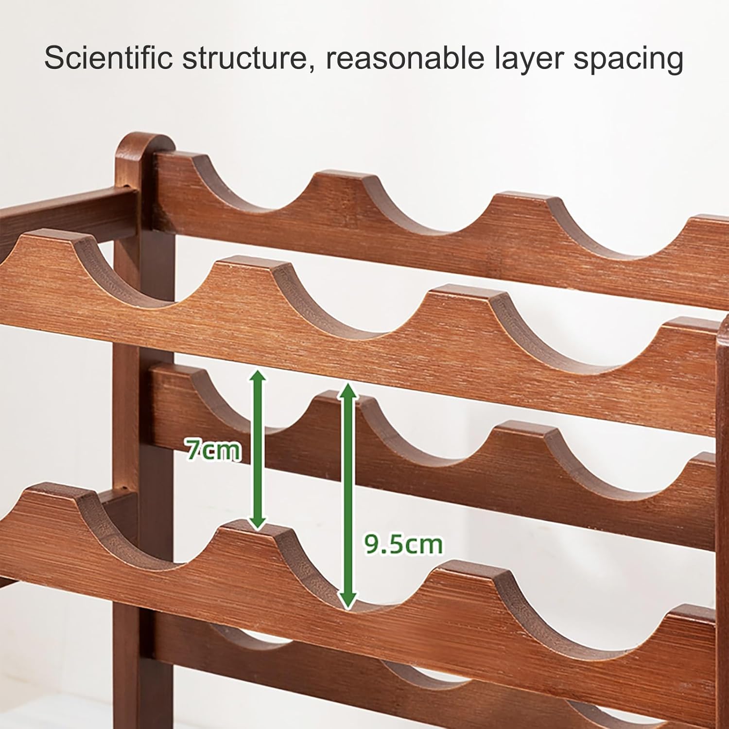 Comepa Bamboo Wine Rack 4-Tier 16-Bottle Storage