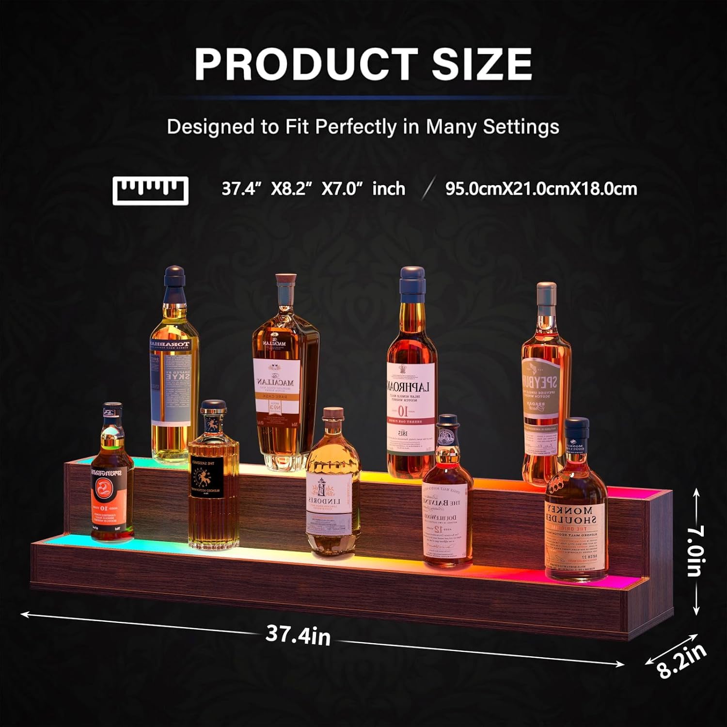 Cubehom 38 Inch LED Bar Display Shelf with Remote Control and App