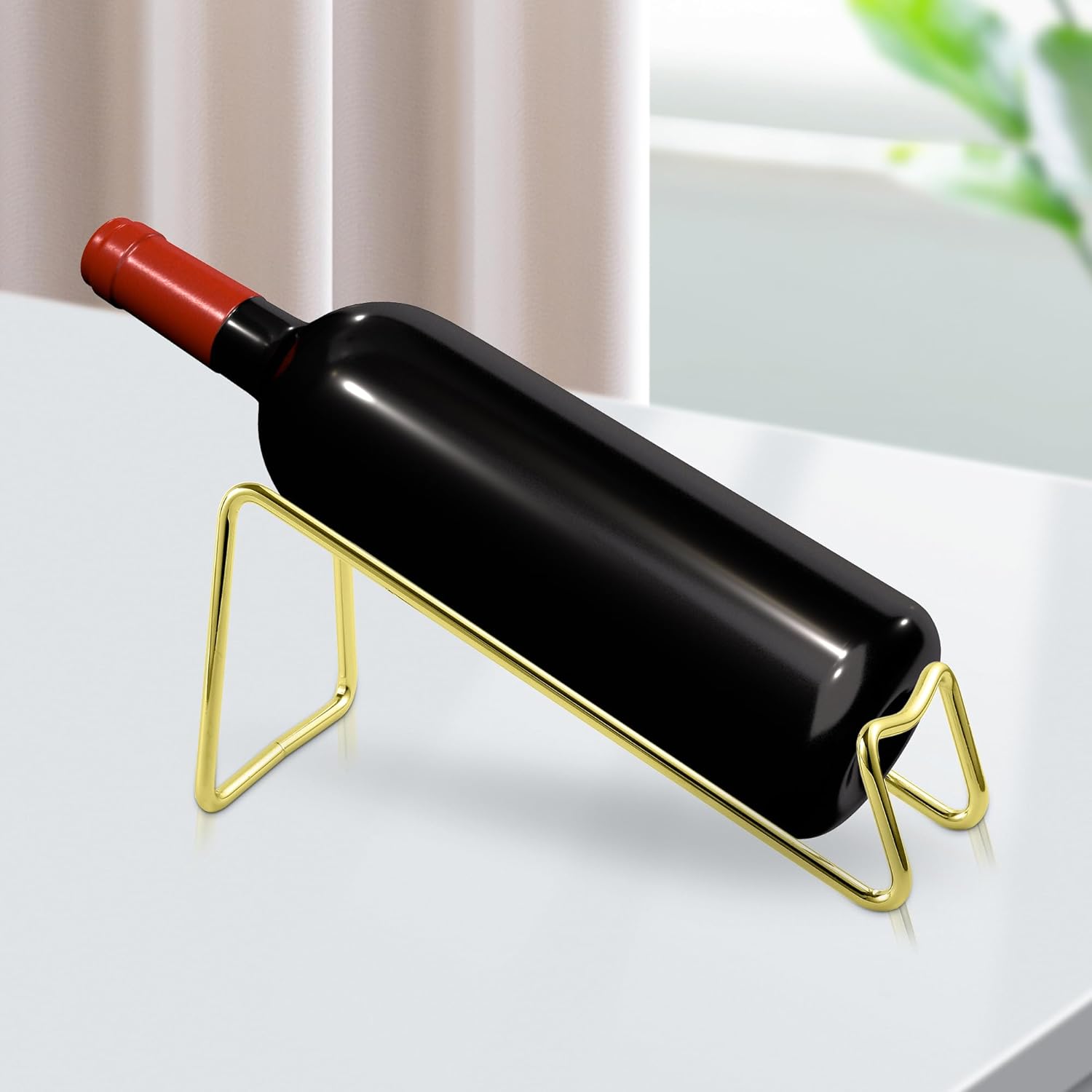TONLEA 4-Piece Tabletop Wine Rack Sturdy Metal Anti-Rust Gold