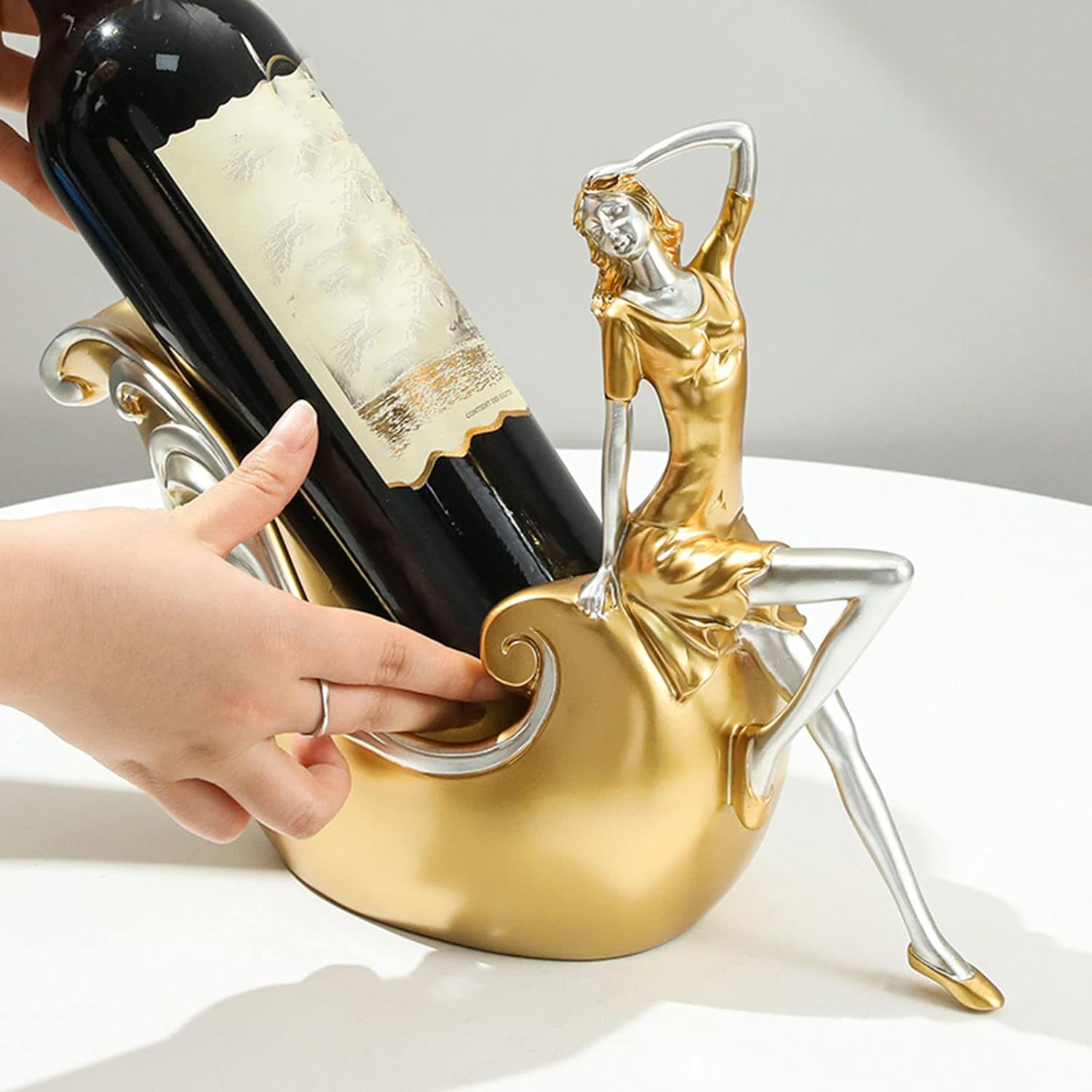 JUSHZ Wine Rack Holder Modern Design Gold