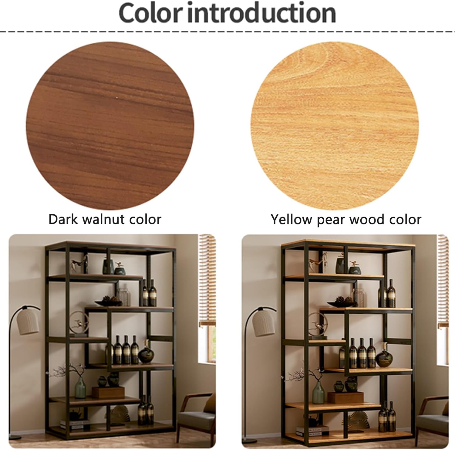 Yclty Freestanding Wine Rack with 6 Shelves Industrial Style
