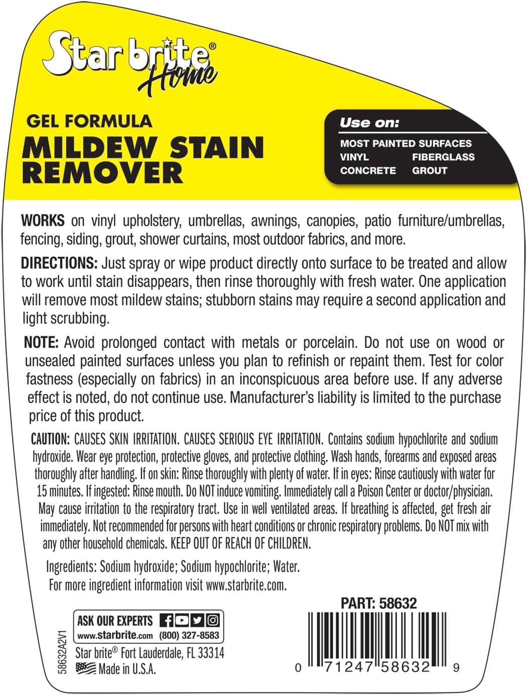 STAR BRITE Home Mildew Stain Remover Gel Spray - 32 OZ 1