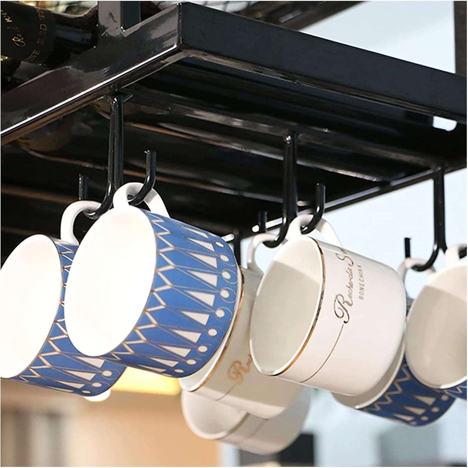 ALDEPO Wall-Mounted Wine Rack Durable Metal Ceiling Wine Holder