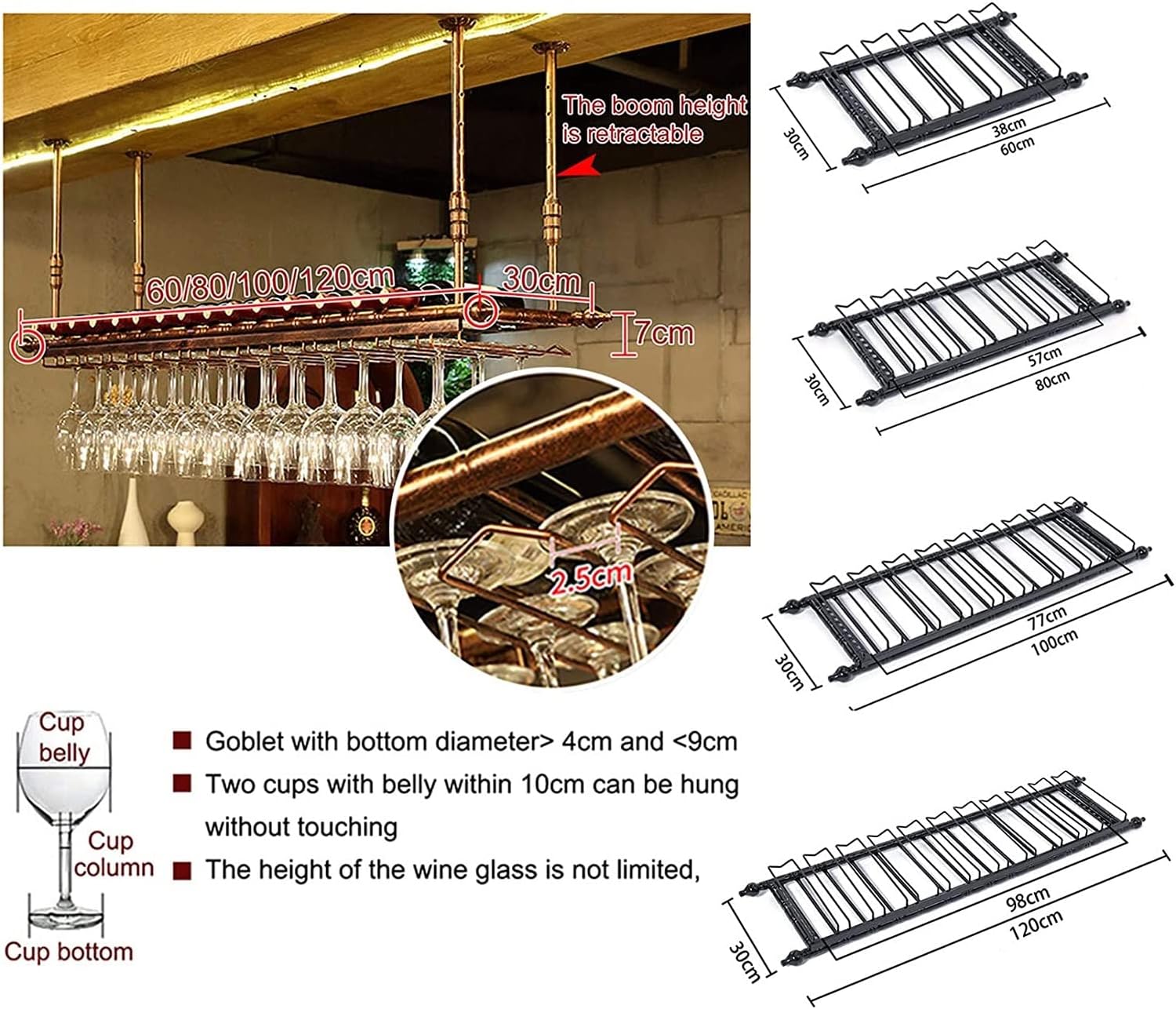 ALDEPO Wine Rack with Adjustable Steel Frame