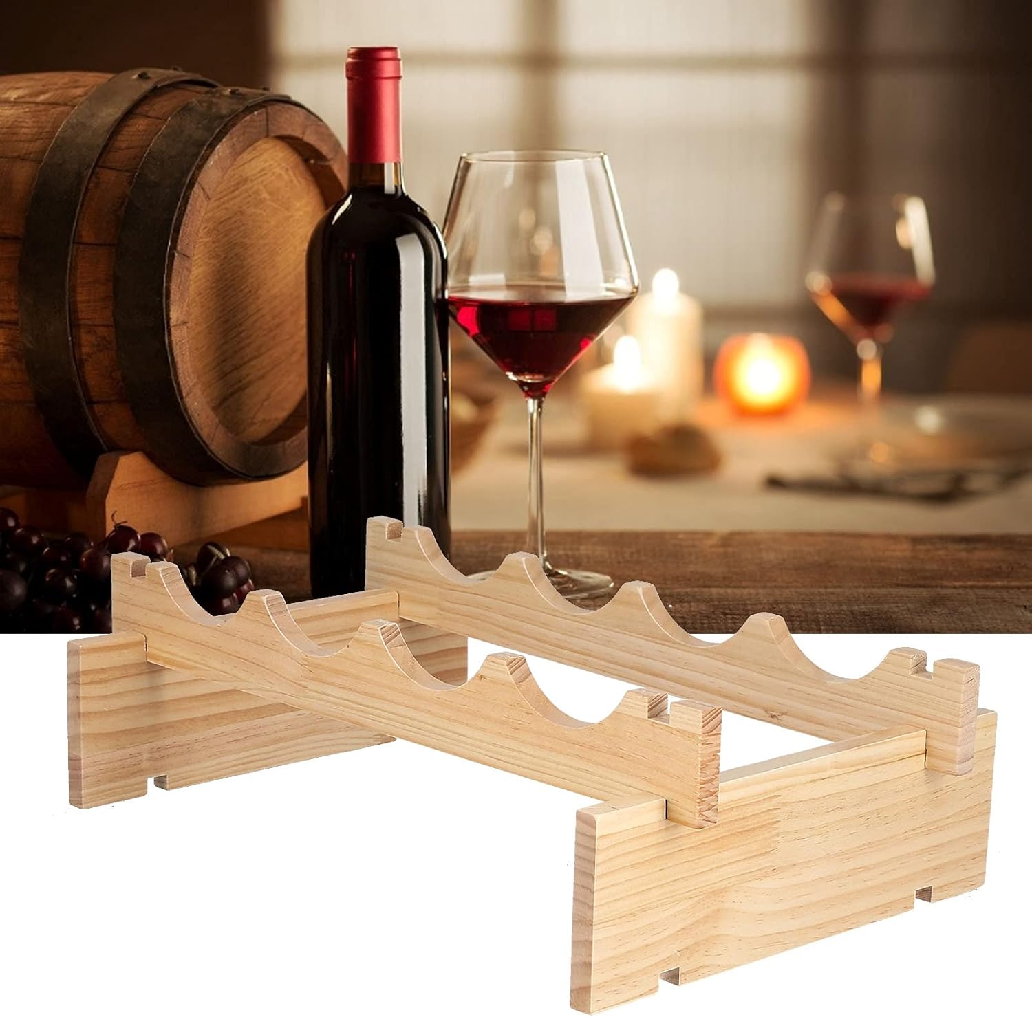 XPSSJMU Wine Shelf Durable Sturdy Pine Holder