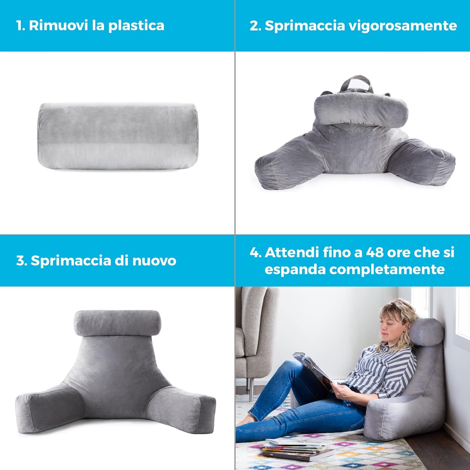 Linenspa Reading Pillow with Shredded Memory Foam