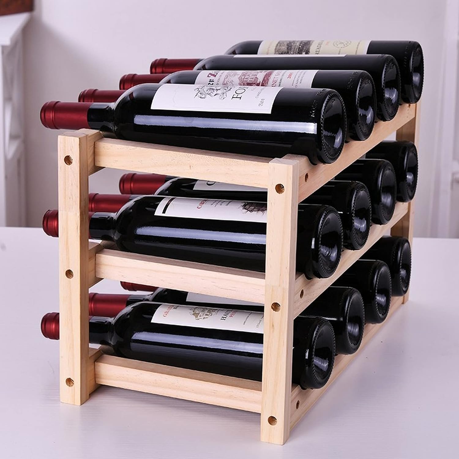 SYCARPET Stackable Wine Rack with 3 Layers
