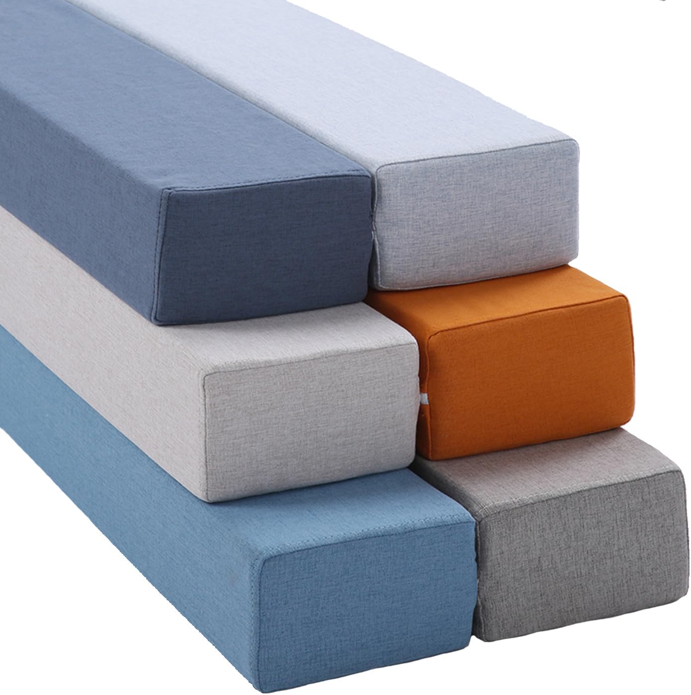 Linen Bed Gap Filler Queen King Size Blue 4x3