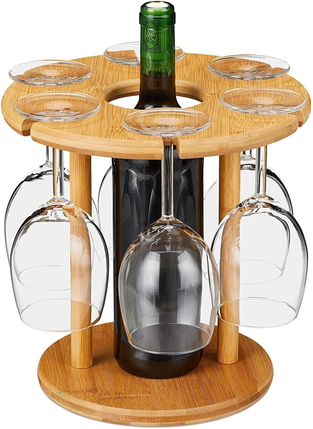 OWKAY Wooden Wine Rack 25x25cm Freestanding