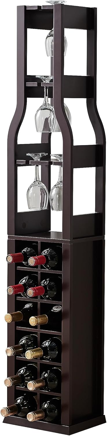 Kings Brand Granger Wine Rack - 12 Bottle Capacity - Dark Cherry