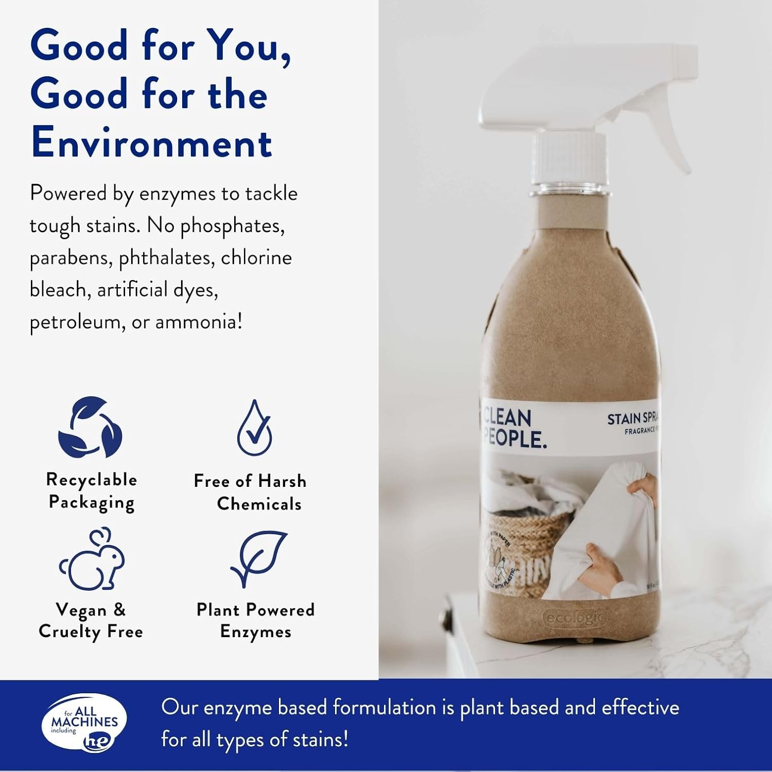 THE CLEAN PEOPLE Stain Remover Spray 16oz 2 Pack 1