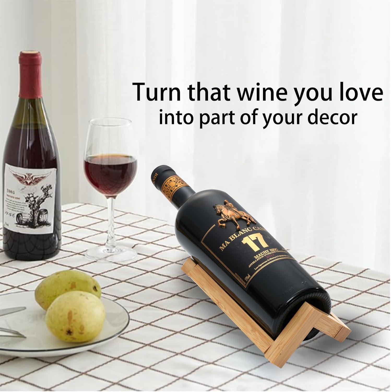 Personalized Bamboo Wine Bottle Holder Stand 1