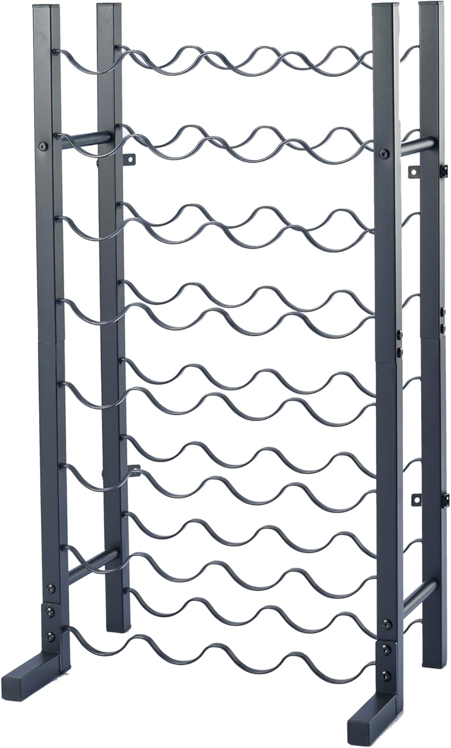Dntum Wine Rack with Corkscrew - Black Steel 32 Bottles 1