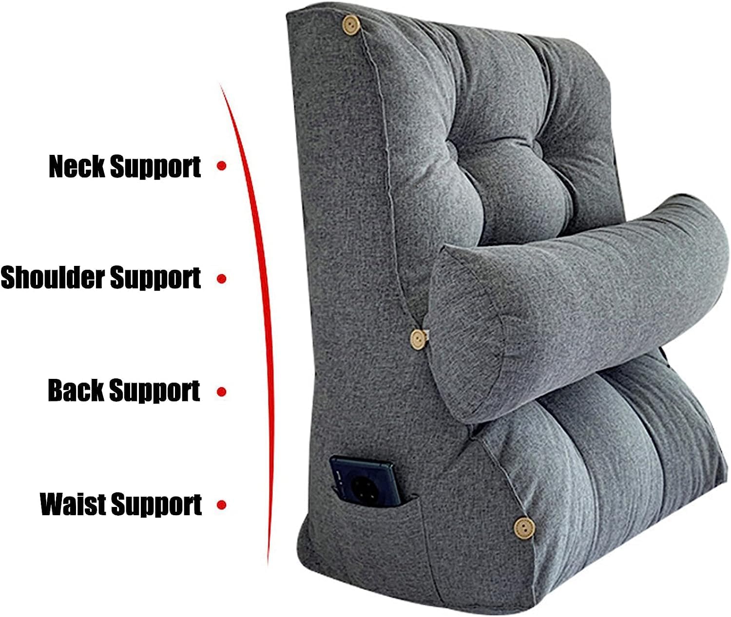 COZMAX Reading Pillow with Neck and Lumbar Support