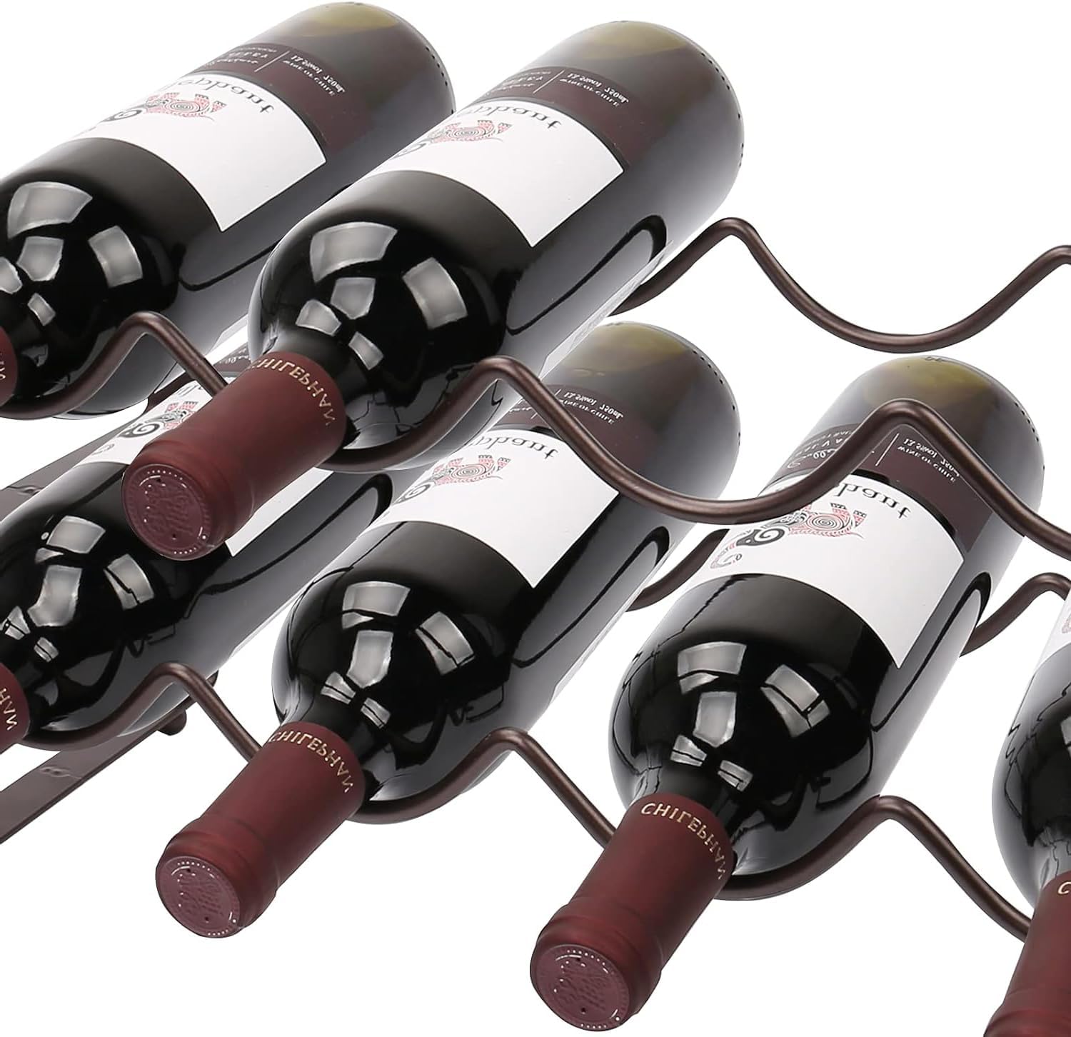 Carperipher Stackable 2 Tier Wine Rack 8 Bottles Metal Storage Holder