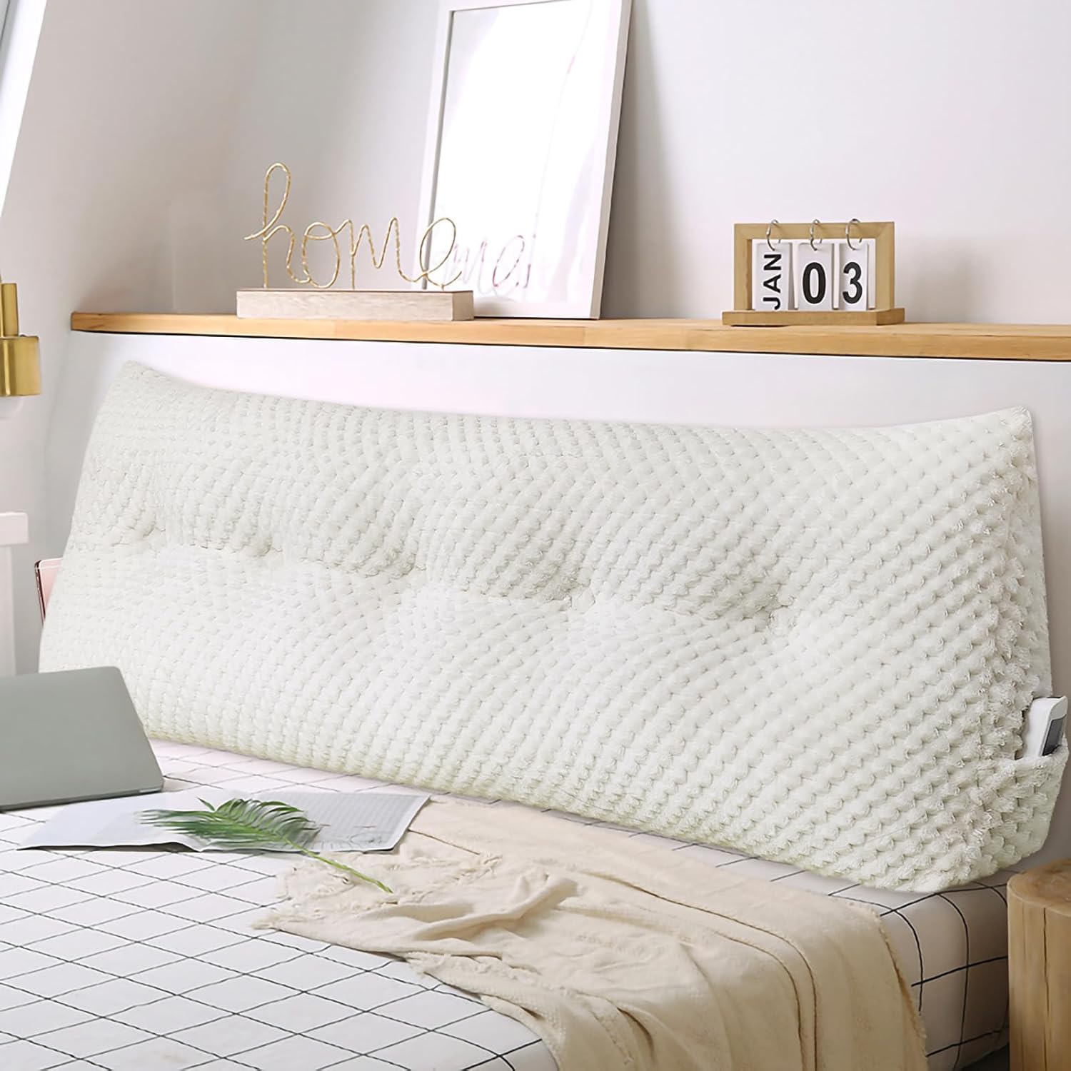 WUIOYNF Triangle Headboard Pillow with Removable Cover