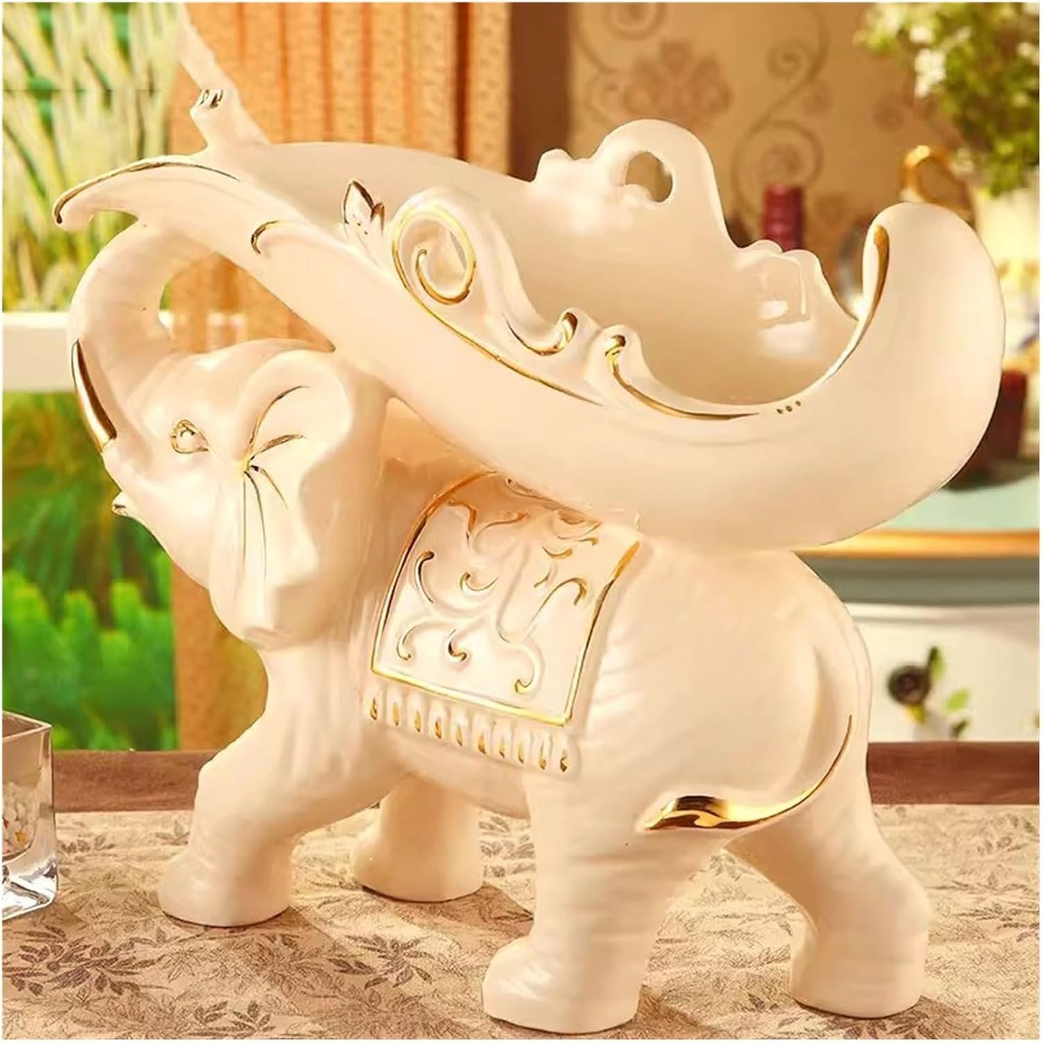 IBONSON Freestanding Wine Rack with Elephant Ornaments