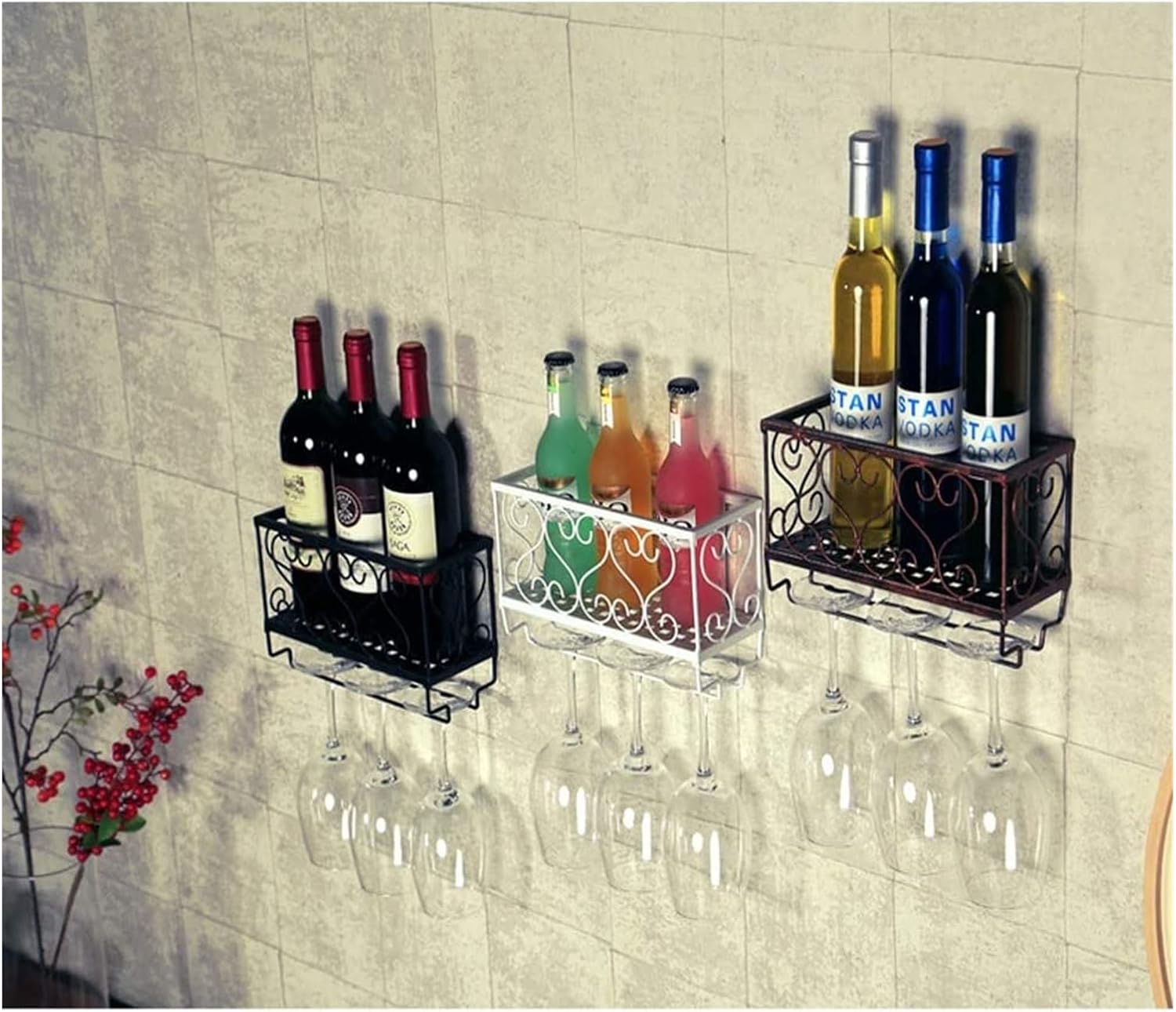 ALDEPO Wall-Mounted Wine Rack with Capacity