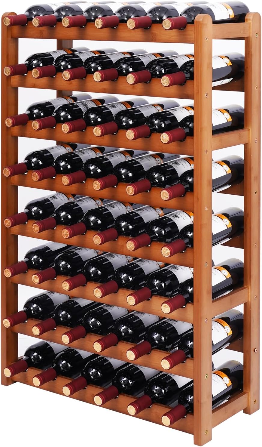 Freestanding Bamboo Wine Rack for Home Kitchen Dining Room