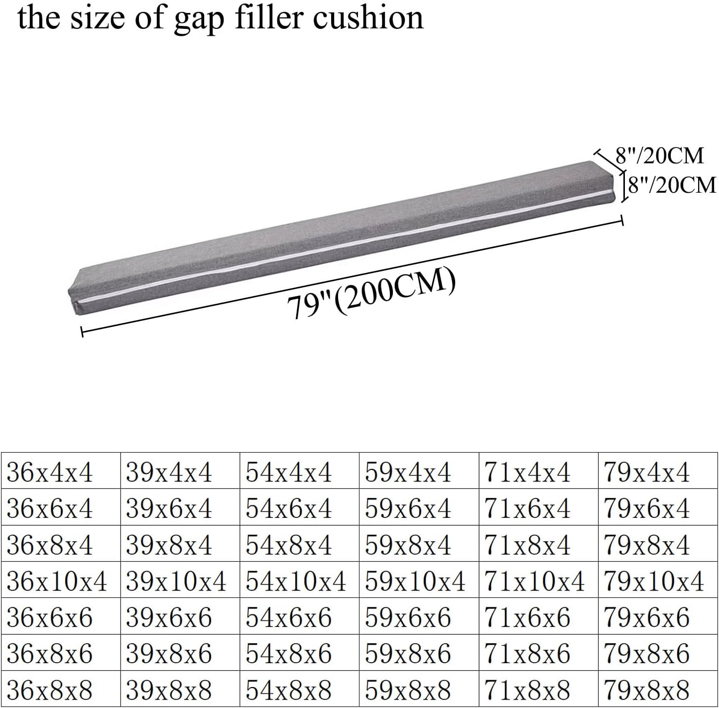 SAMTY Bed Gap Filler with Washable Cover