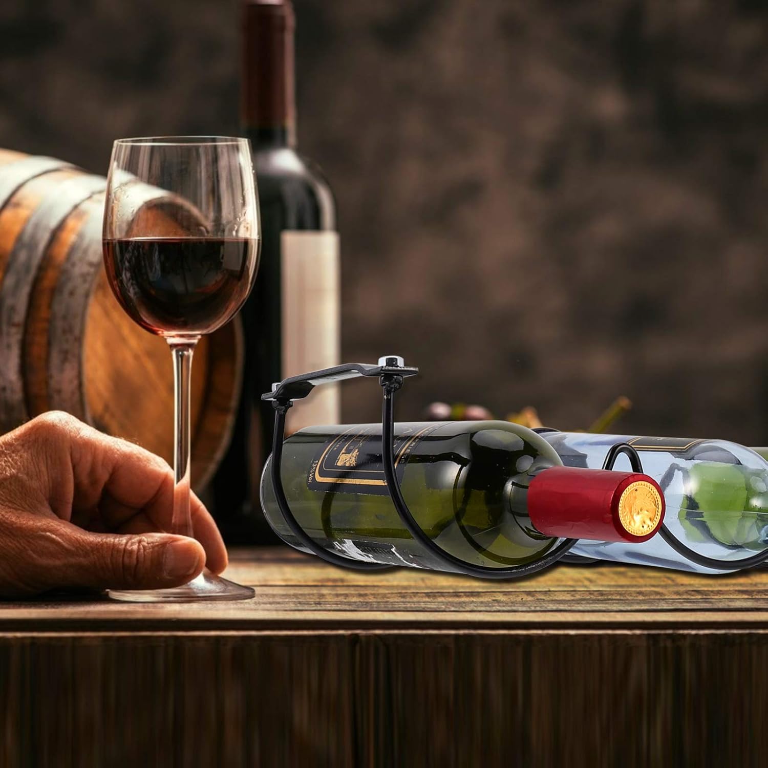 Hemoton 2pcs Stackable Wine Rack for Home