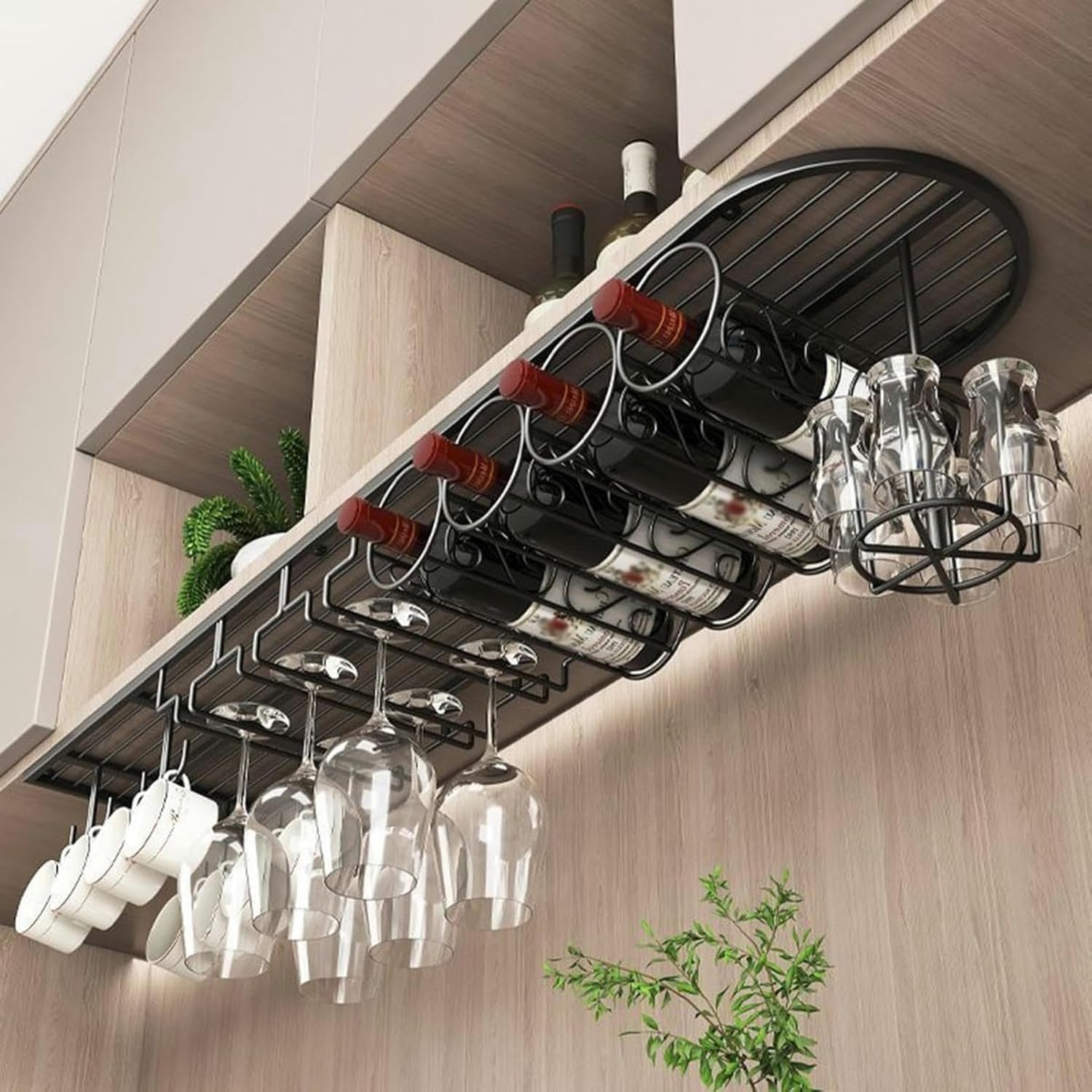 WXQDDA Wall-Mounted Wine Glass Rack