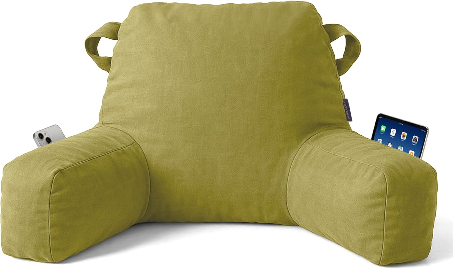 Unisakey Portable Reading Pillow with Pockets and Handles