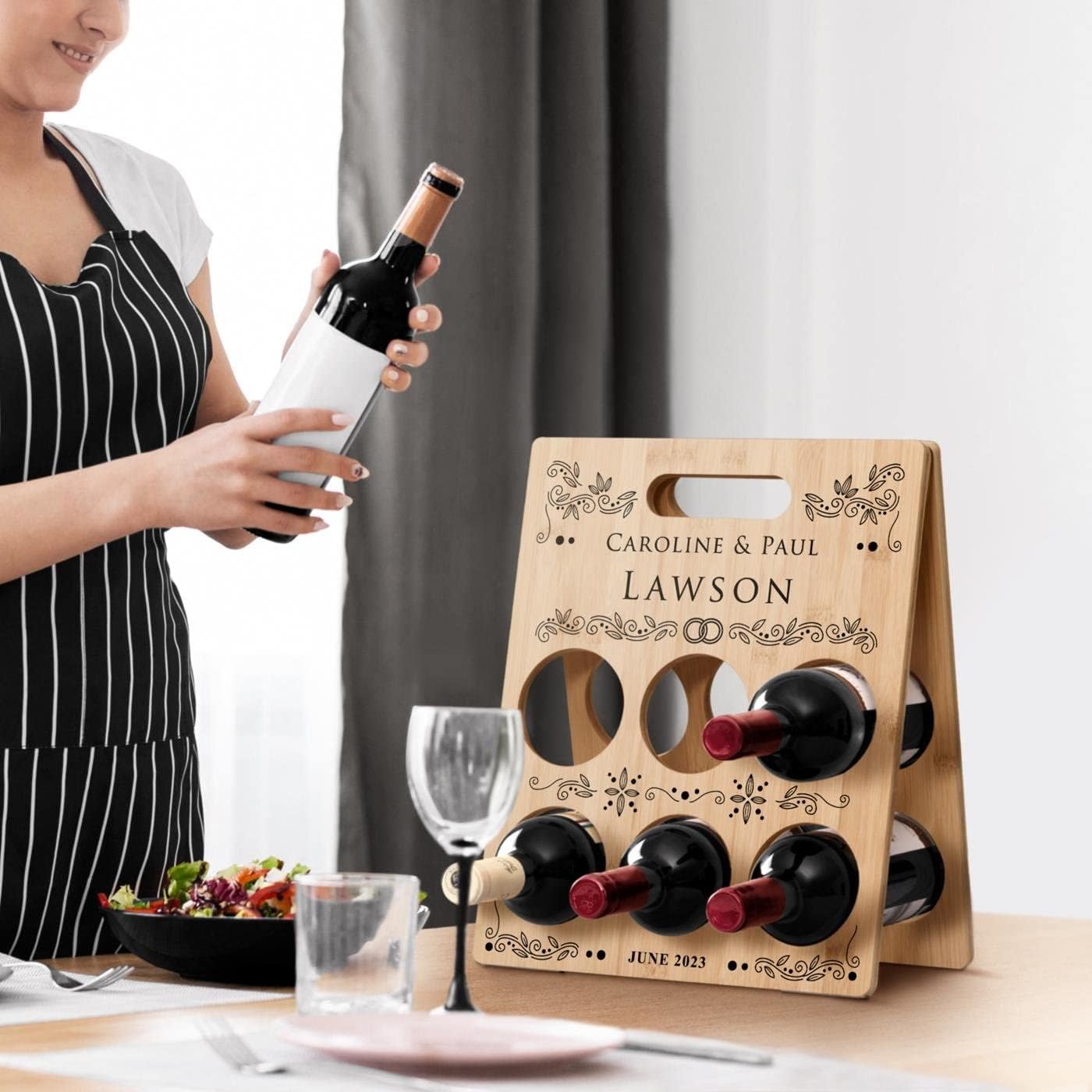 Maverton Personalized Wine Rack for Couples