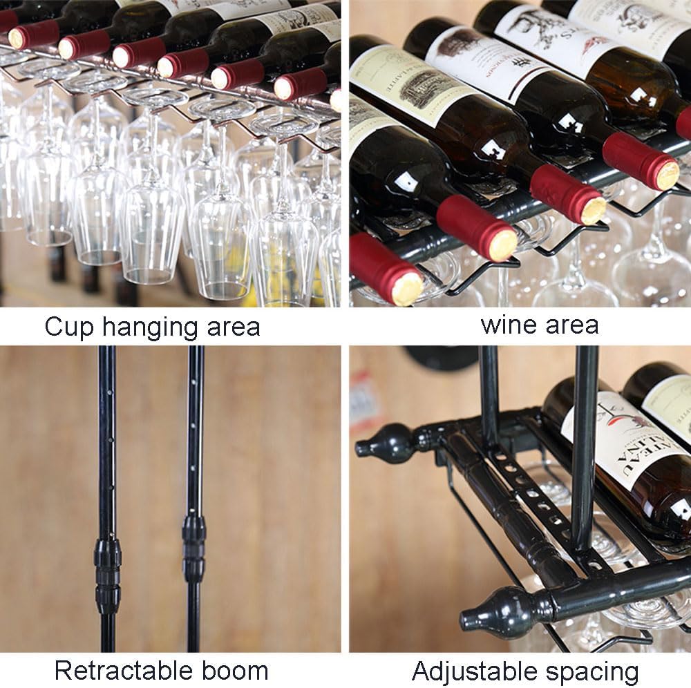 200x30cm Freestanding Wine Rack with Adjustable Height