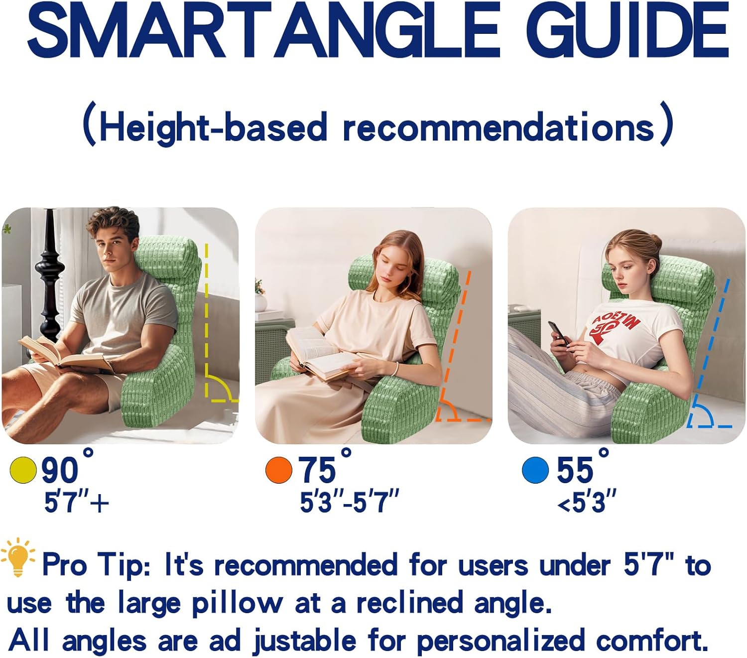 Extra Large Back Pillow for Bed Sitting Up