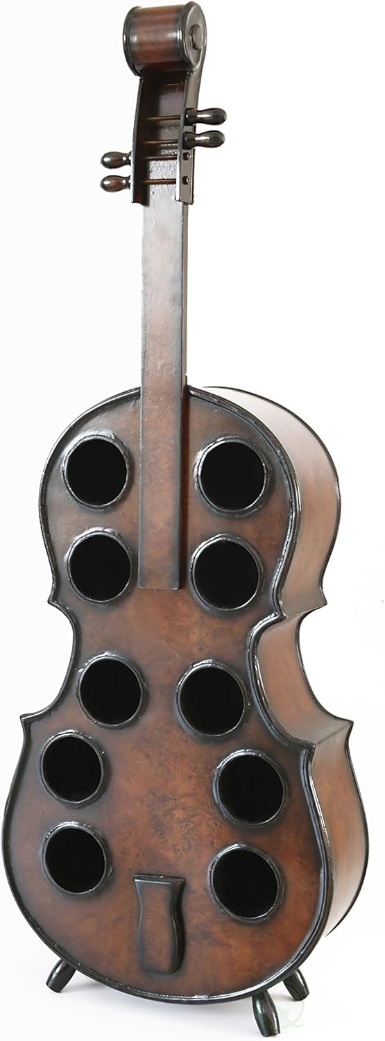 Vintiquewise 10 Bottle Cello Shaped Wine Rack 53 Inch Floor Violin