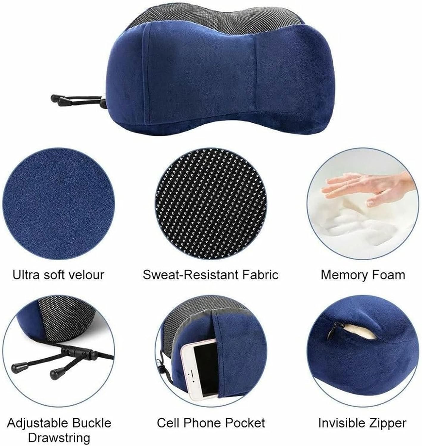 DDGURDH Memory Foam U-Shaped Neck Pillow