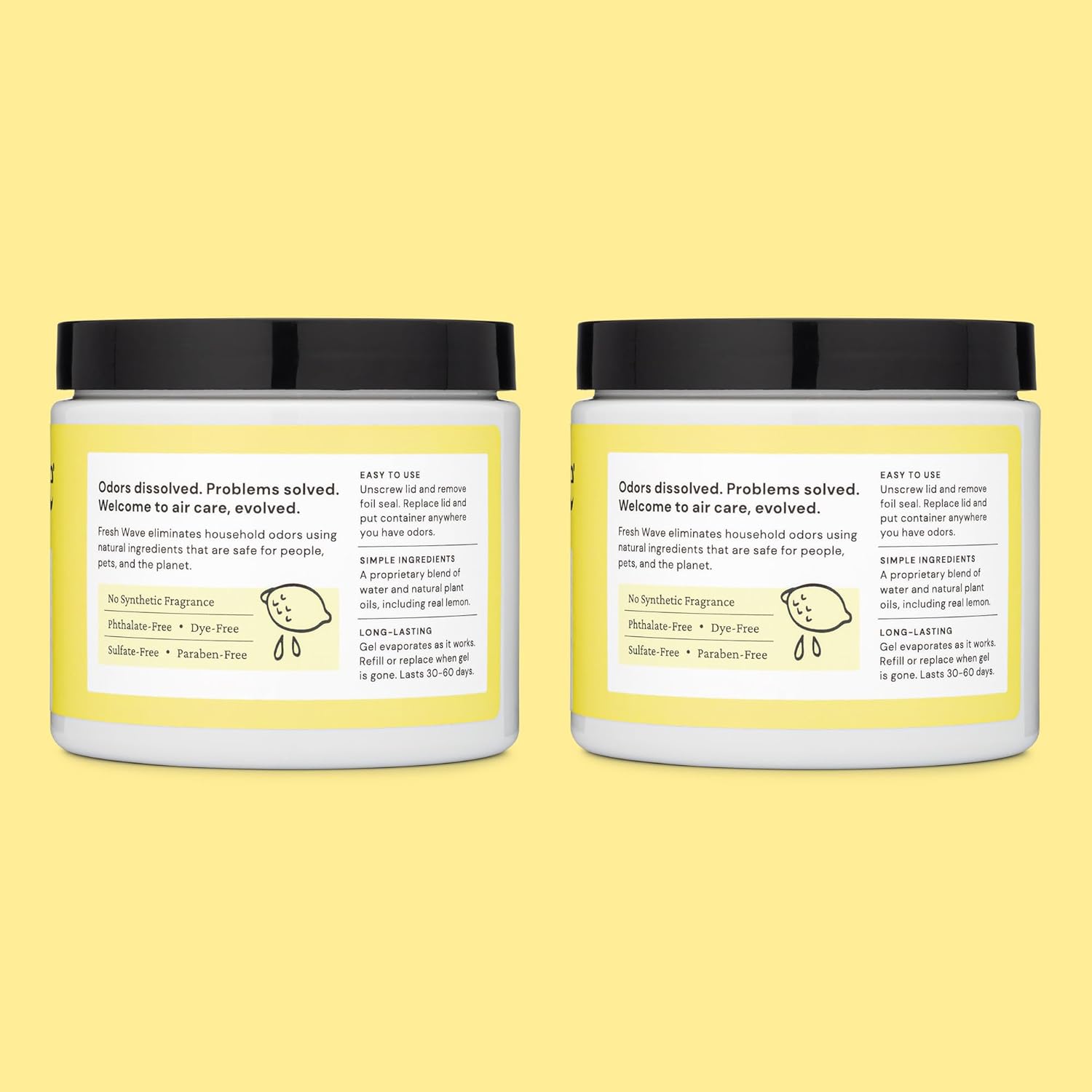 Fresh Wave Lemon Odor Removing Gel 15 oz Pack of 2