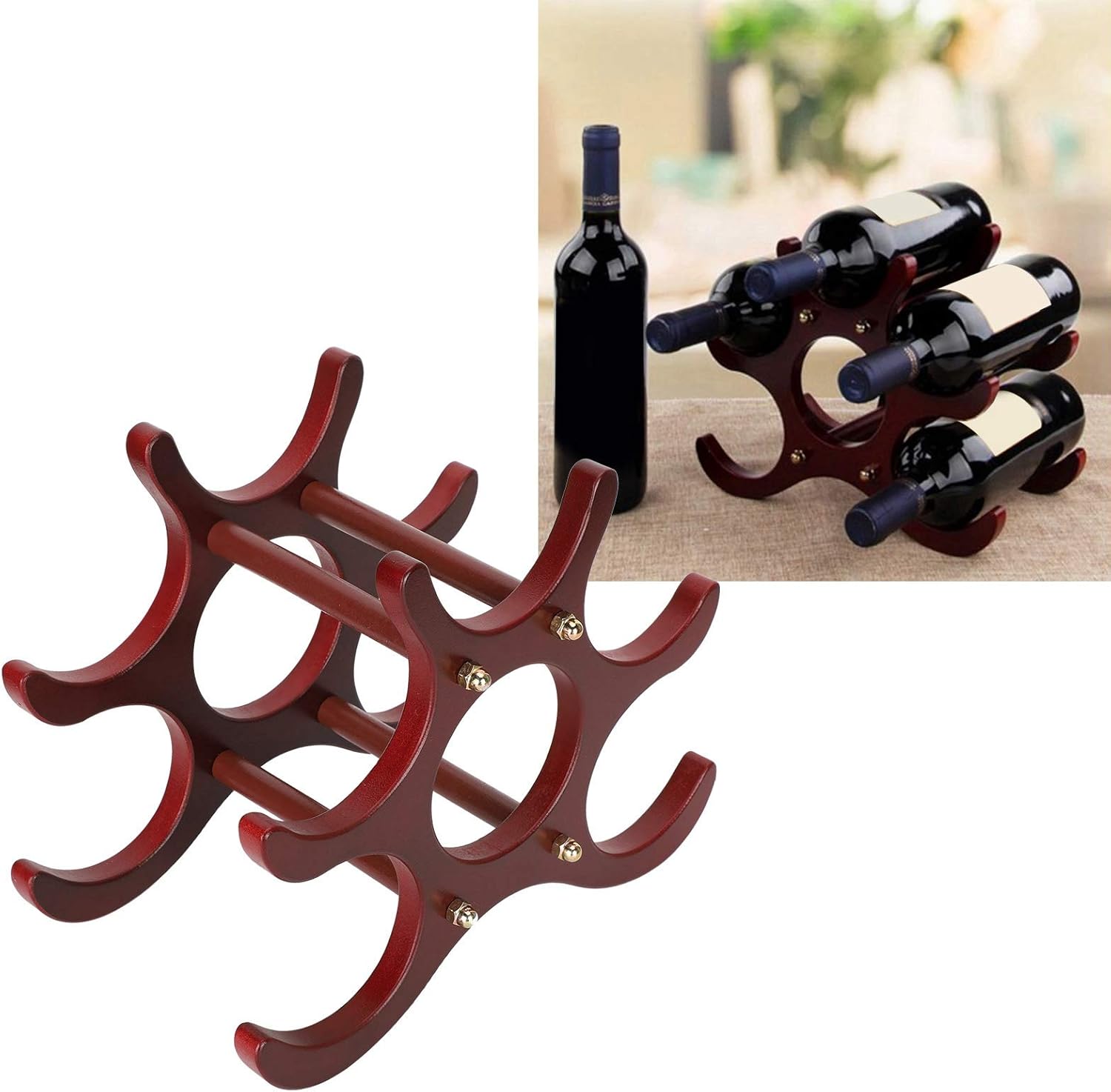 Natudeco Foldable Freestanding Wine Display Rack