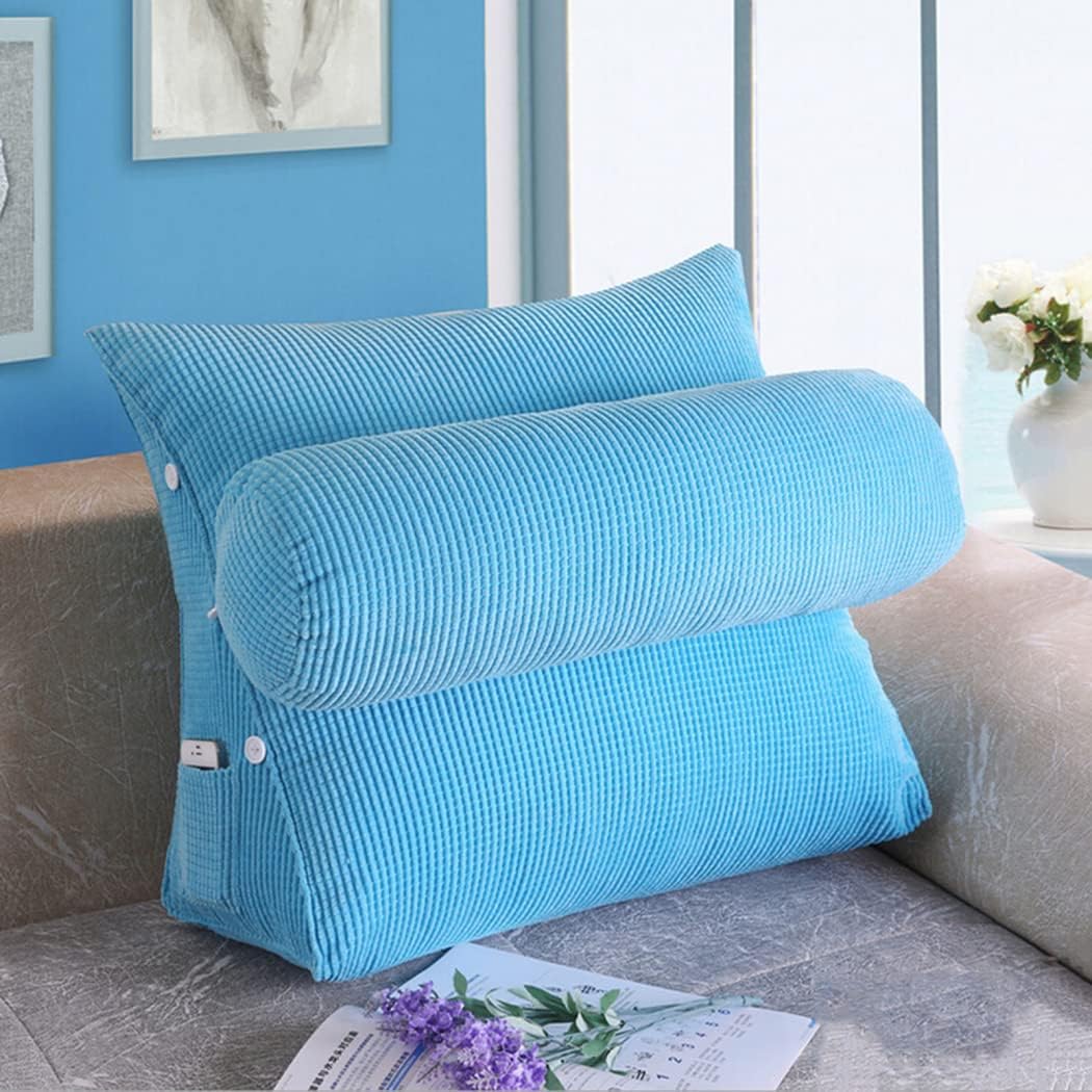 ZZYK Adjustable Reading Throw Cushion with Back Support Sky Blue 236 Inch