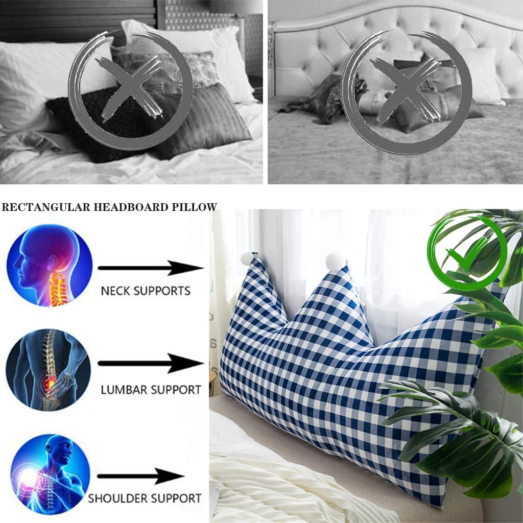 ZZYK Soft Reading Pillow with Zipper Removable Headboard