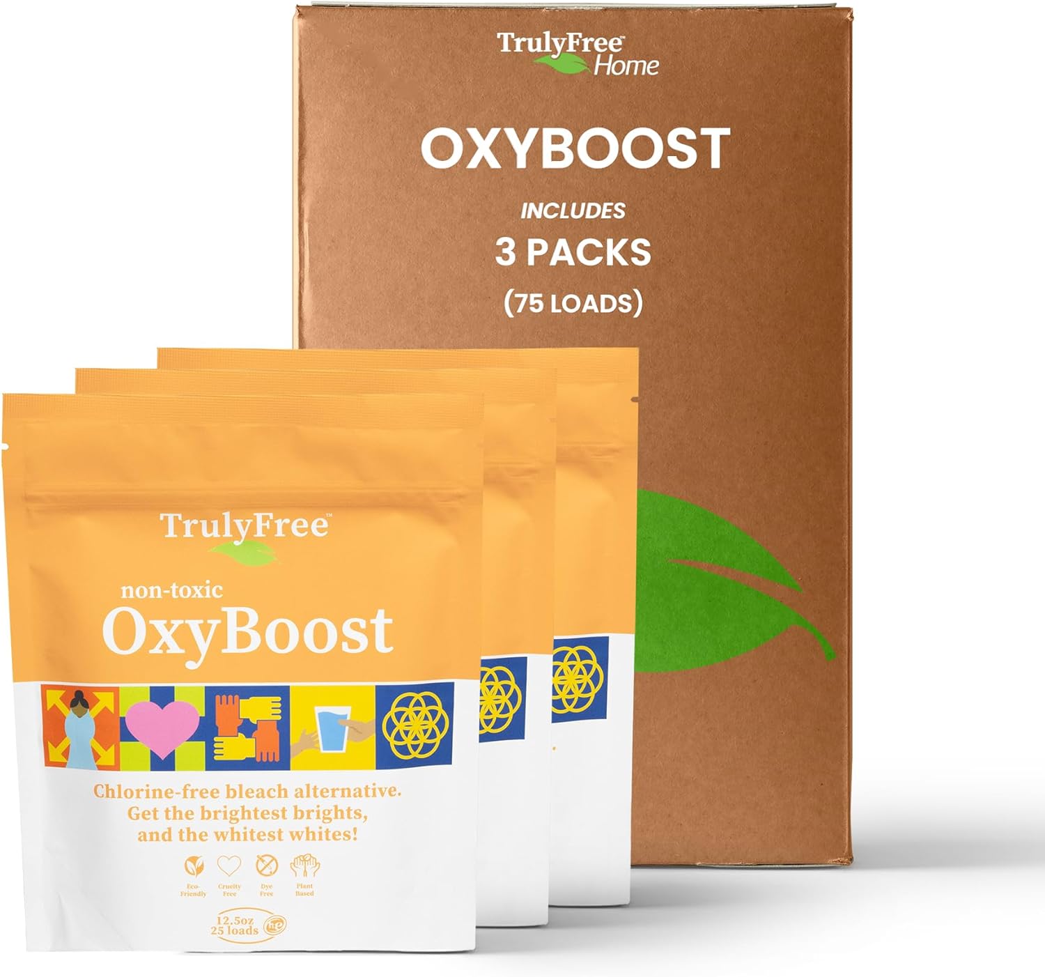 OxyBoost Oxygen Whitener Stain Remover Laundry Detergent Powder - 3 Pack