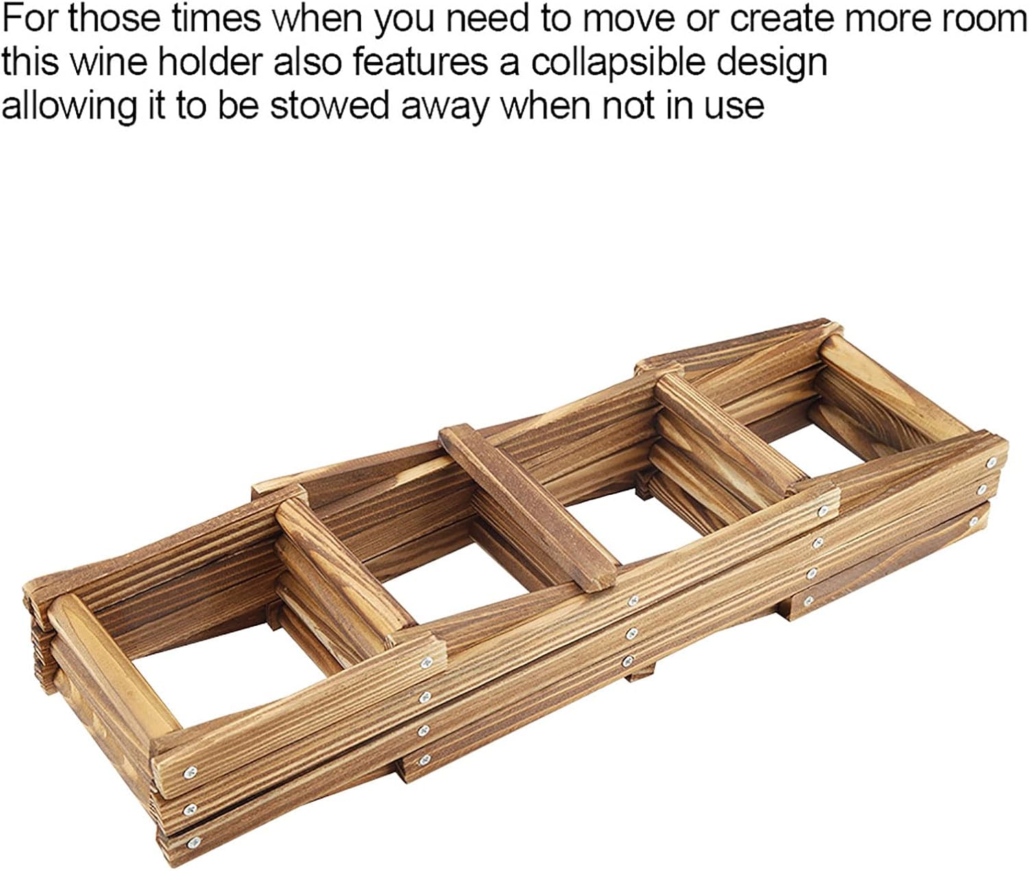 Foldable Wooden Wine Rack for 10 Bottles